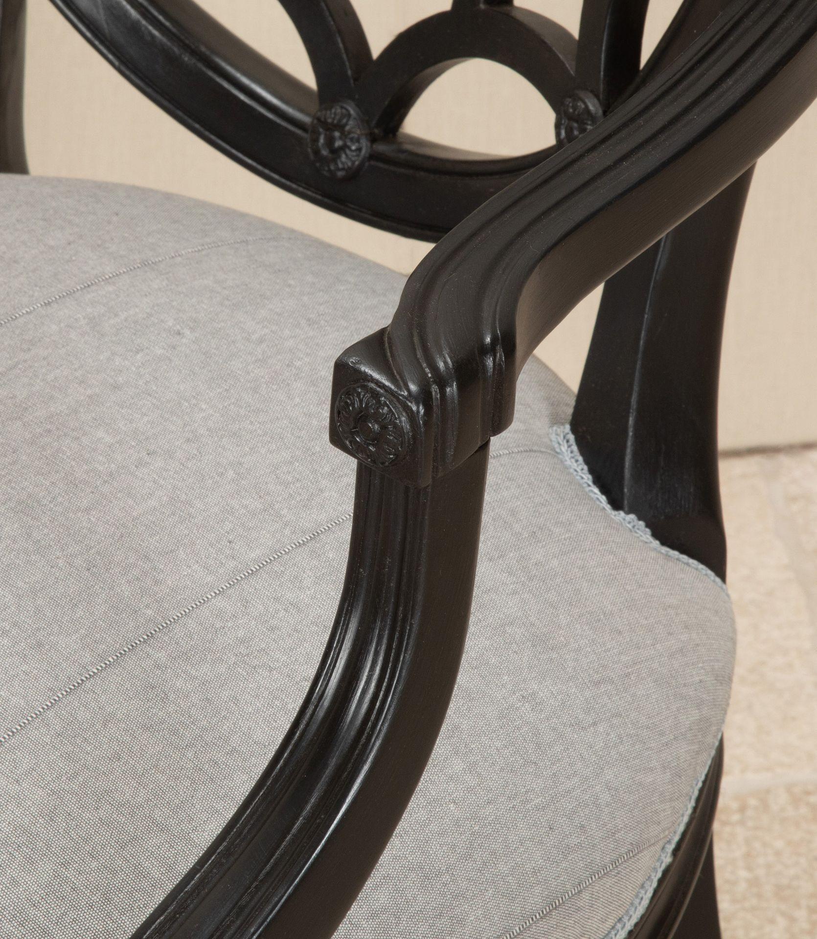 Set of Eight 20th Century Ebonised Neo-Classical Dining Chairs For Sale 4