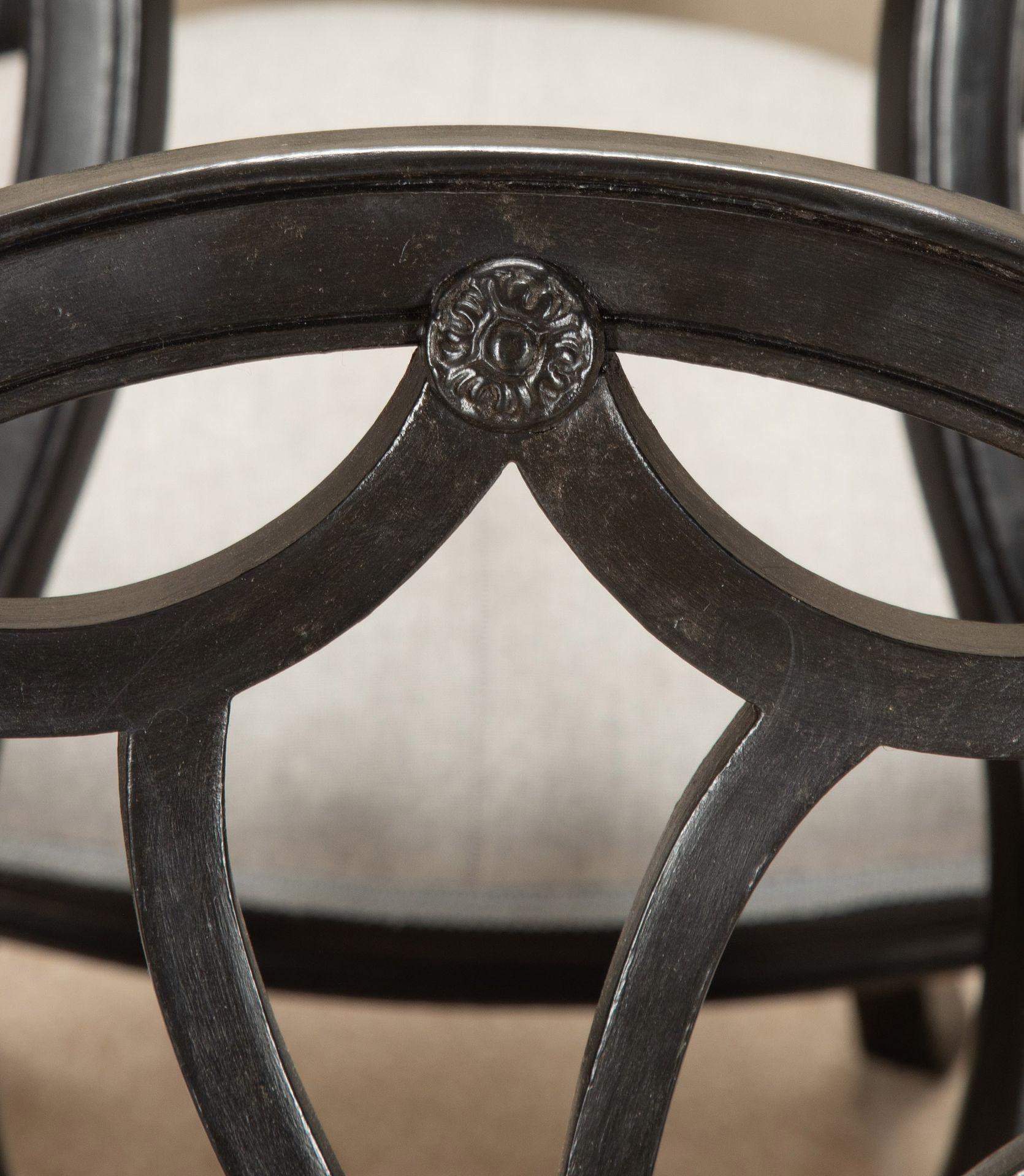 Set of Eight 20th Century Ebonised Neo-Classical Dining Chairs For Sale 5
