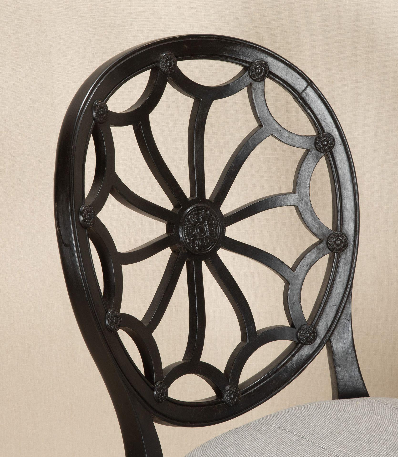 Ebonized Set of Eight 20th Century Ebonised Neo-Classical Dining Chairs For Sale