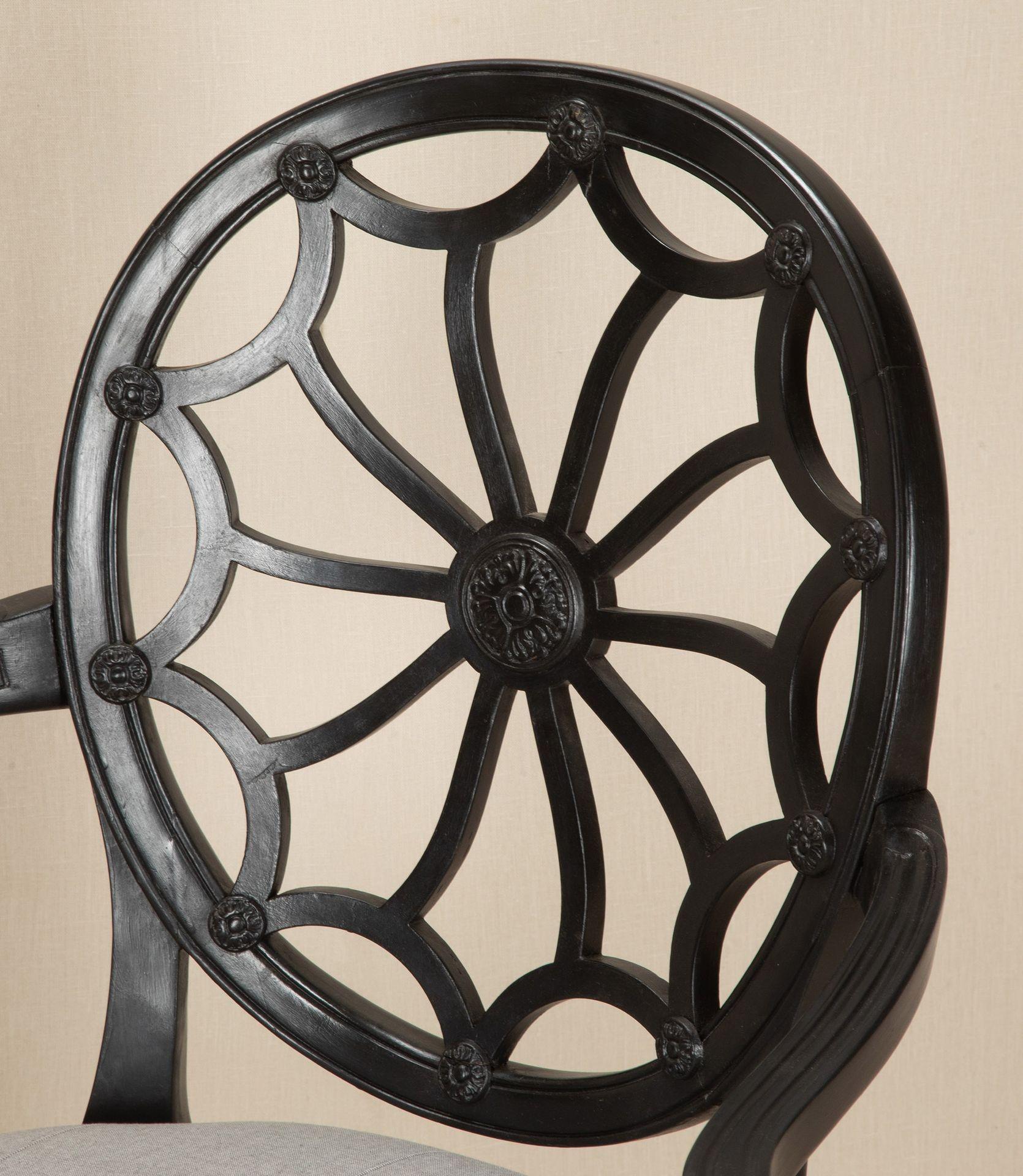 Set of Eight 20th Century Ebonised Neo-Classical Dining Chairs In Good Condition For Sale In Gloucestershire, GB