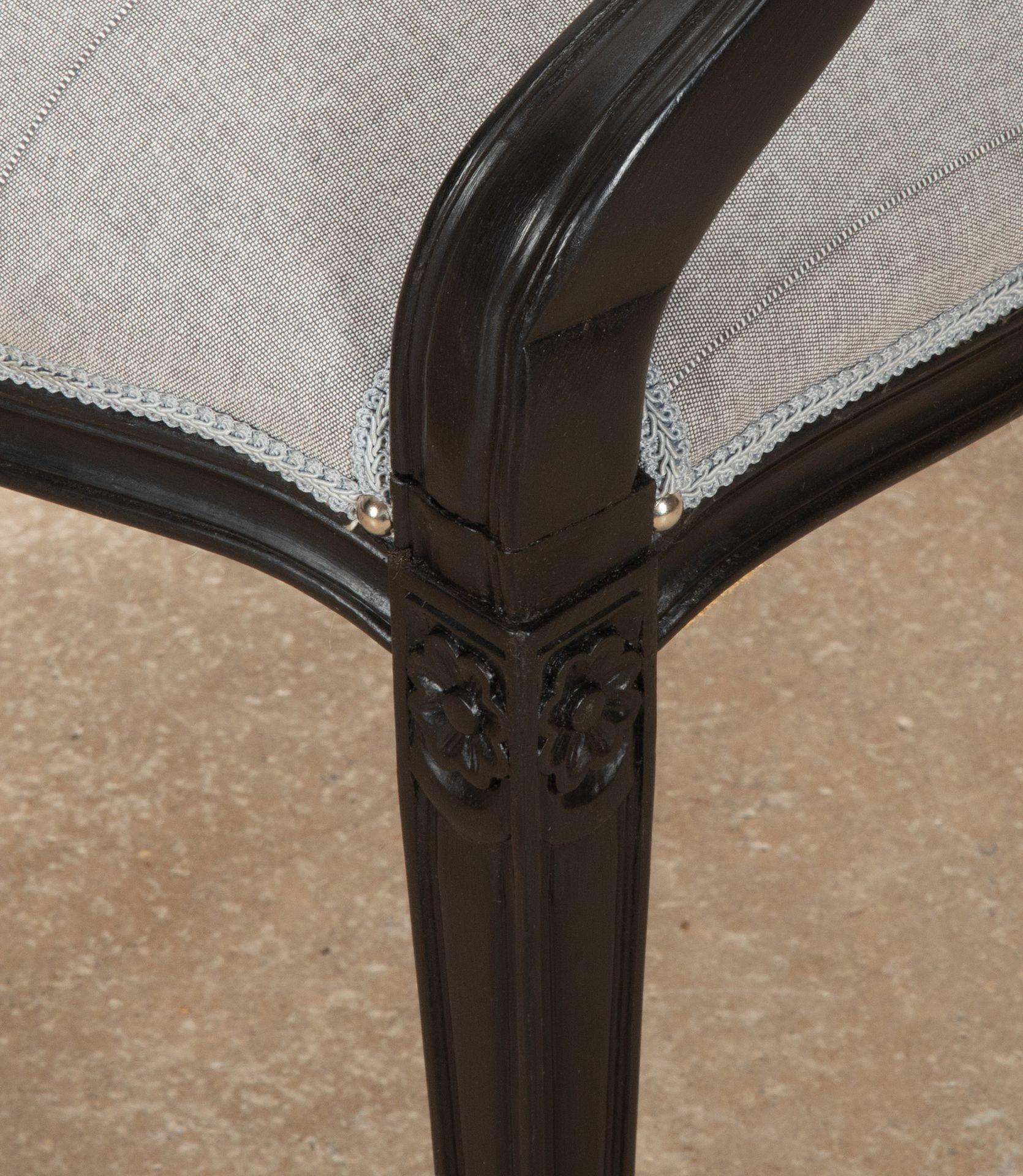 Wood Set of Eight 20th Century Ebonised Neo-Classical Dining Chairs For Sale