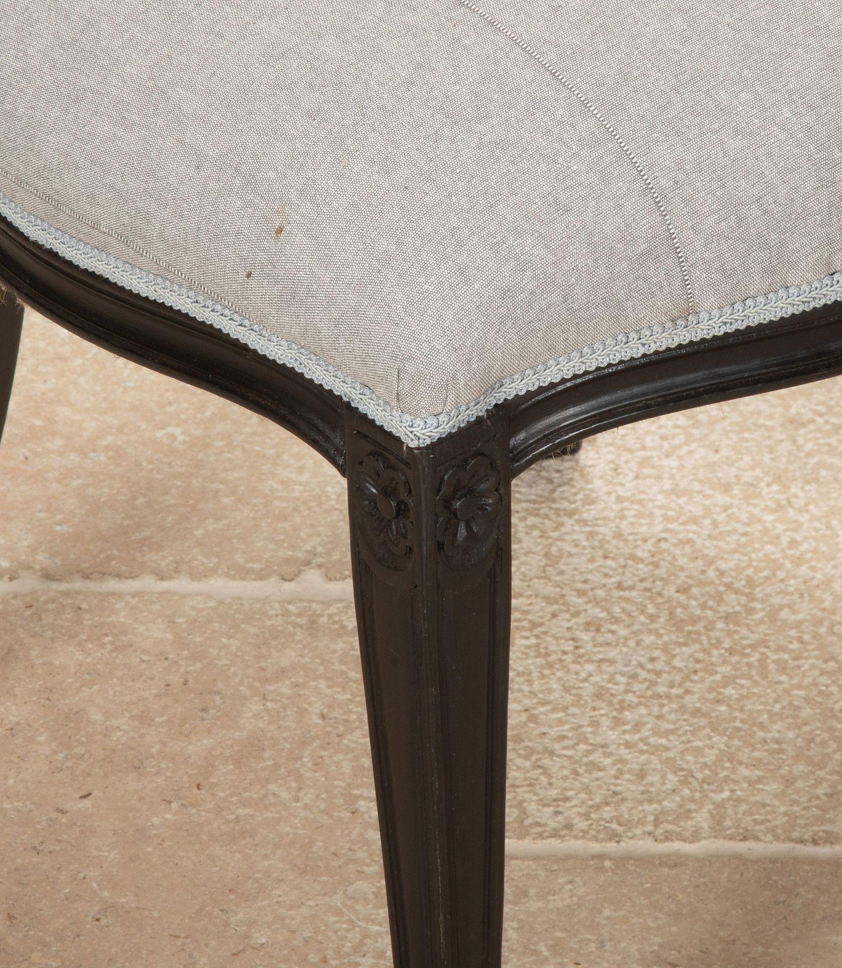 Set of Eight 20th Century Ebonised Neo-Classical Dining Chairs For Sale 1