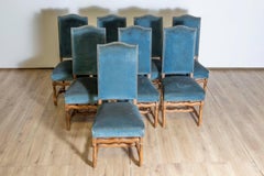 Set of Eight 20th Century French Mutton Leg Side Chairs