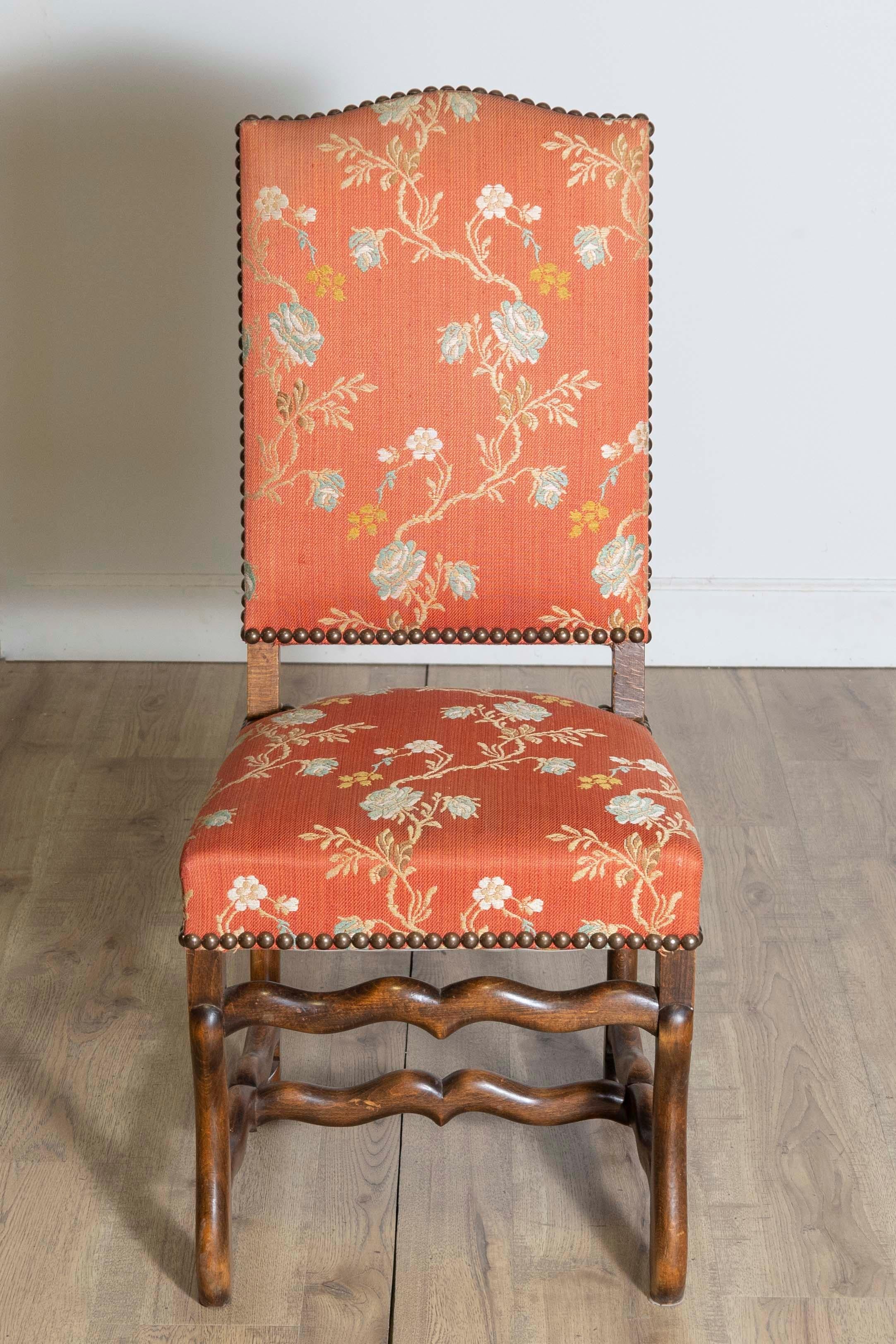 Set of Eight 20th Century French Mutton Leg Side Chairs In Good Condition In Atlanta, GA