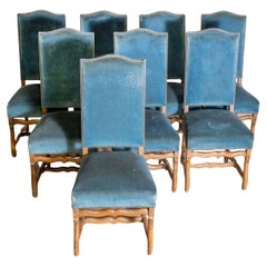 Set of Eight 20th Century French Mutton Leg Side Chairs