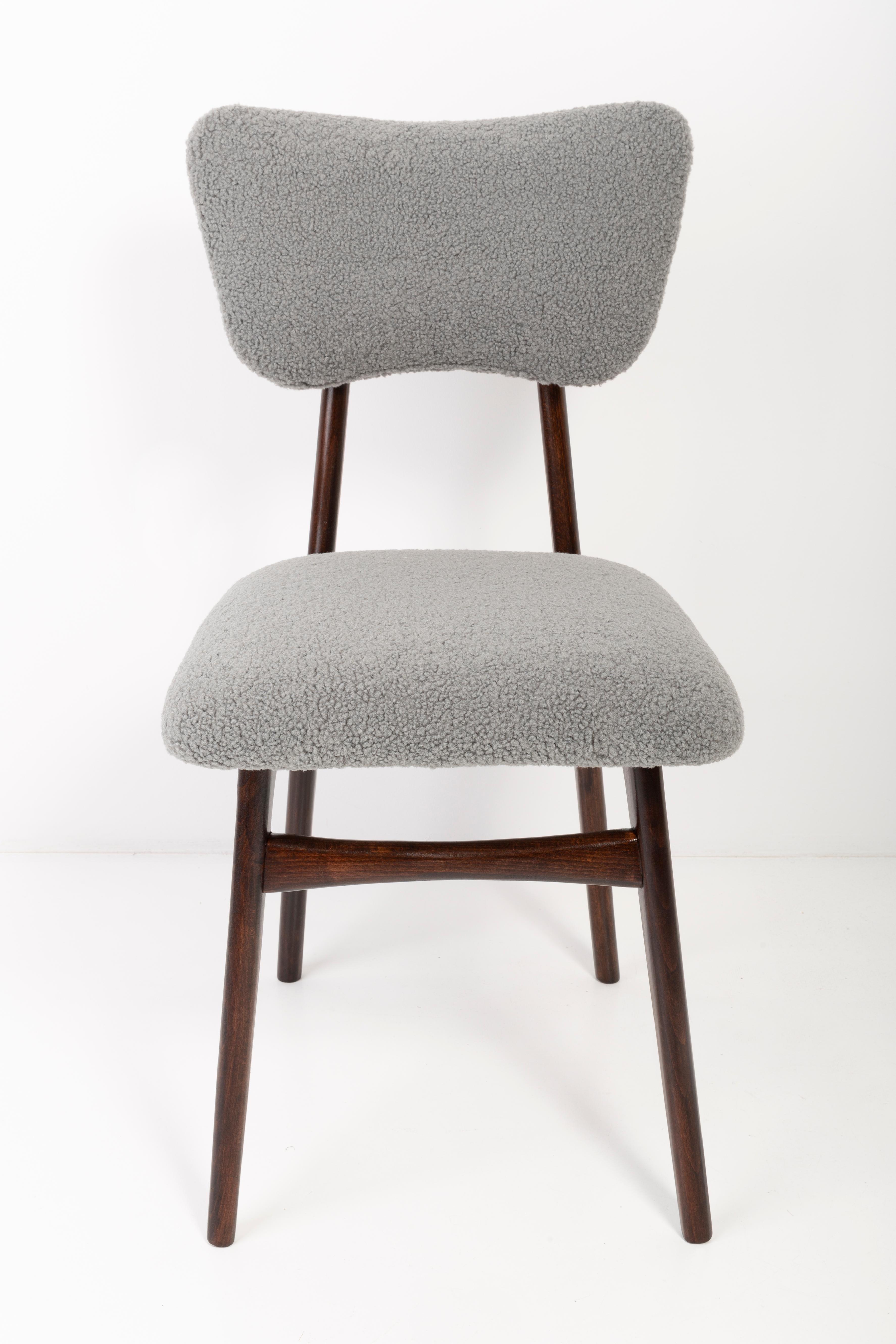 Set of Eight 20th Century Gray Boucle Chairs, 1960s For Sale 5