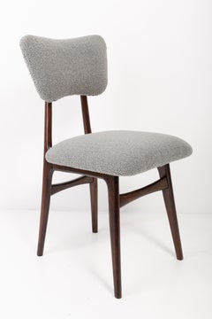 Set of Eight 20th Century Gray Boucle Chairs, 1960s