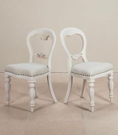 Set of Eight 20th Century Gustavian Style Dining Chairs