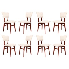 Set of Eight 20th Century Light Cream Boucle Butterfly Chairs, Europe, 1960s