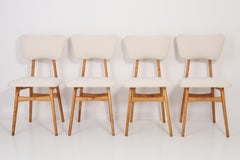 Ensemble de huit chaises lumineuses en bouclette Crme du XXe siècle, années 1960