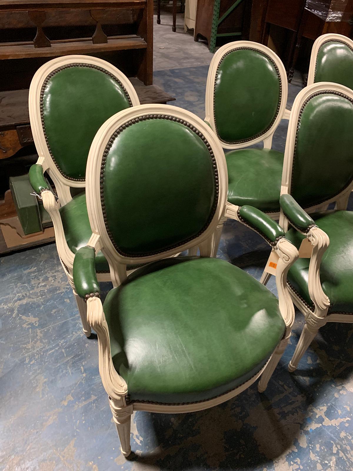 Set of Eight 20th Century Louis XVI Style Armchairs 11