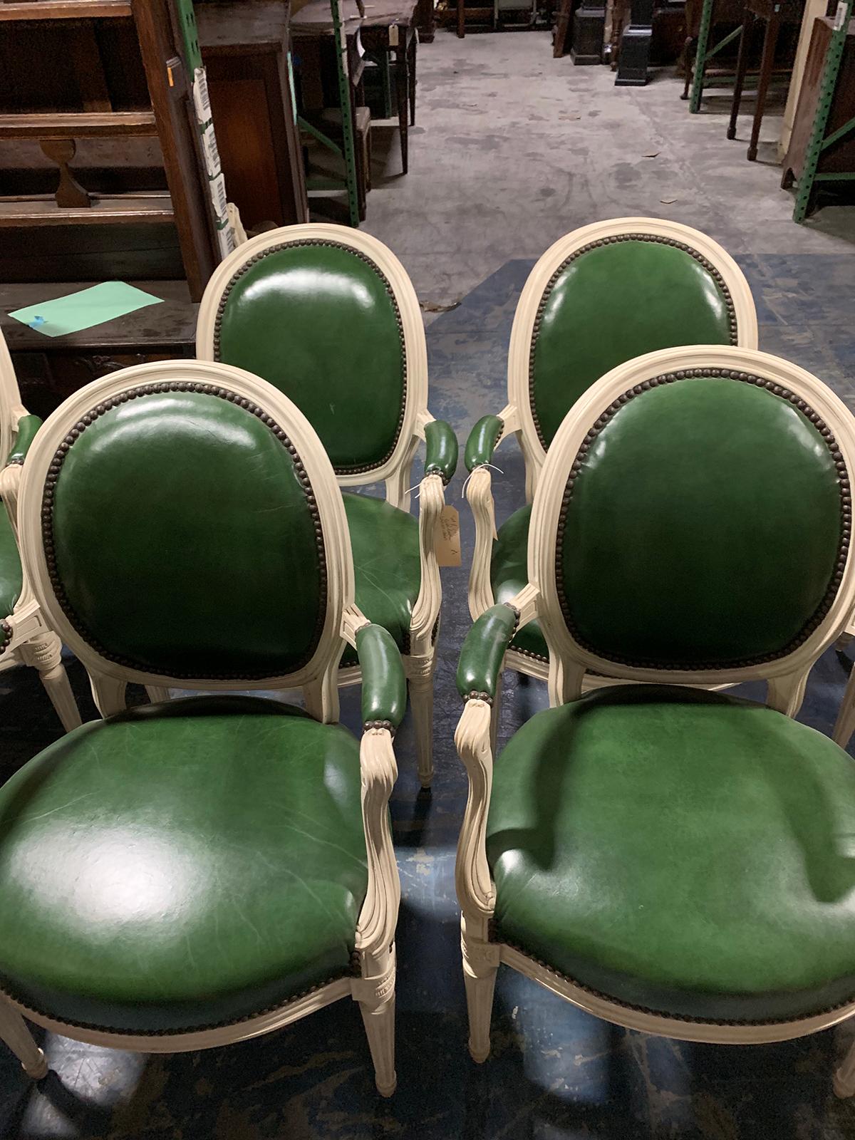 Set of Eight 20th Century Louis XVI Style Armchairs In Good Condition In Atlanta, GA