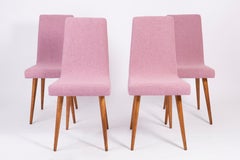 Set of Eight 20th Century Pink Mélange Rajmund Halas Chairs, 1960s