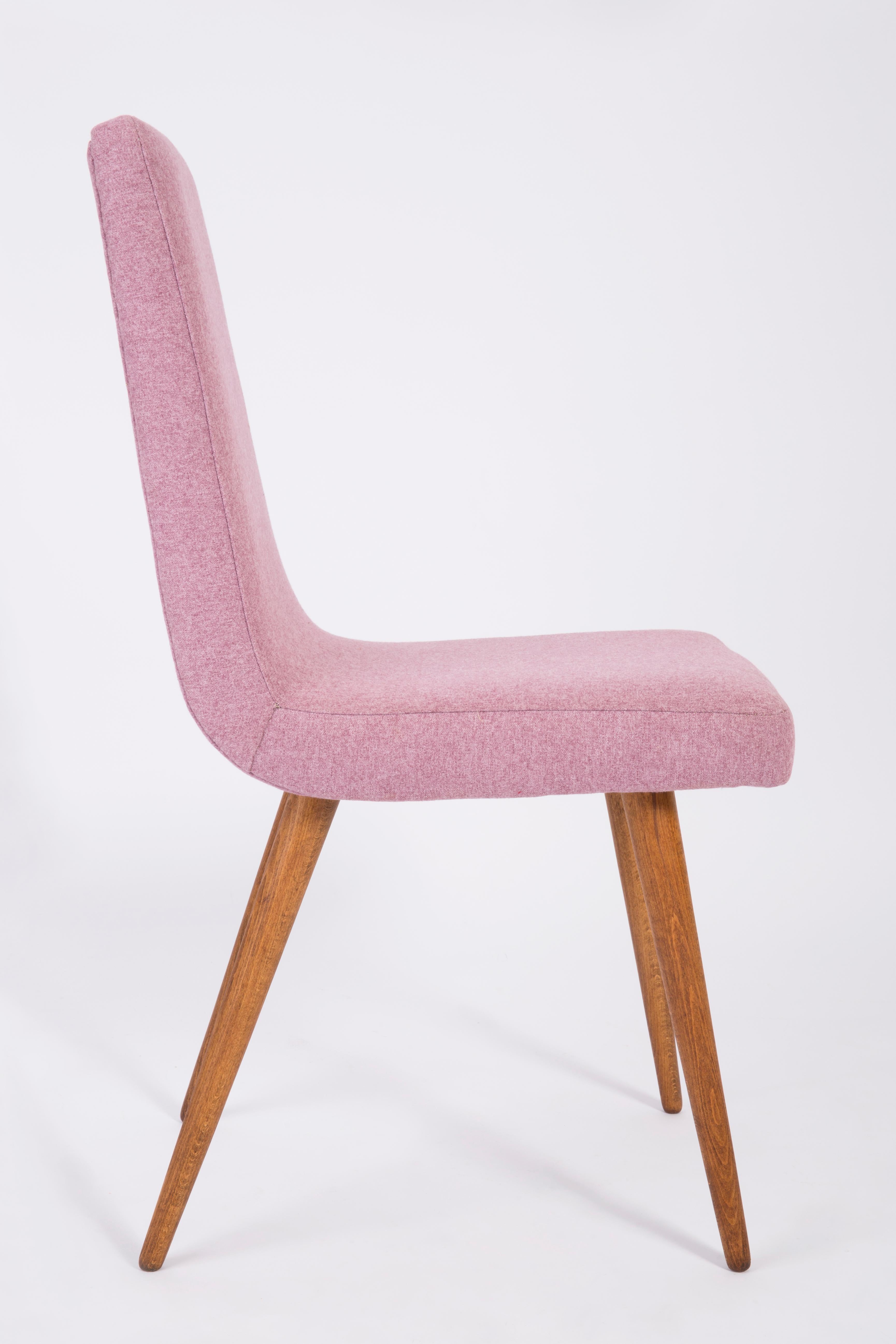 Ensemble de huit chaises roses Mlange Rajmund Halas du 20ème siècle, années 1960 en vente 1