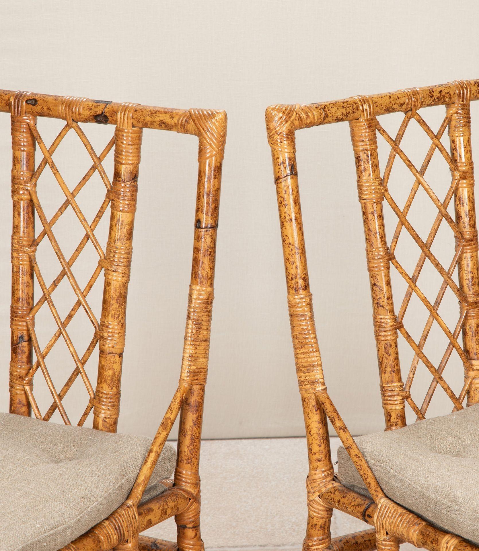 Espagnol Ensemble de huit chaises de salle à manger en bambou espagnol du 20e siècle en vente