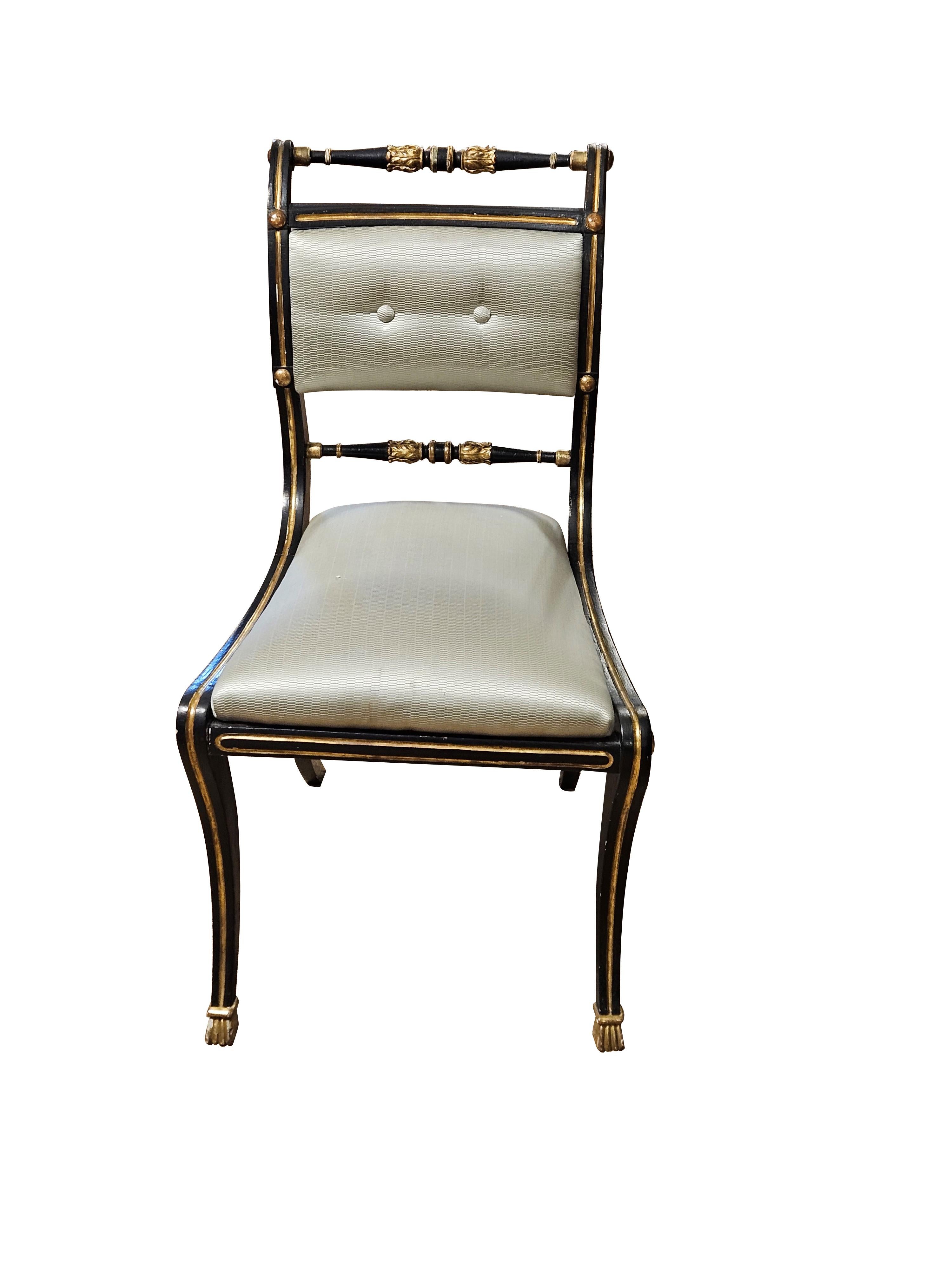 Set of eight (6+2) Regency-style chairs In Good Condition For Sale In Ramillies, BE