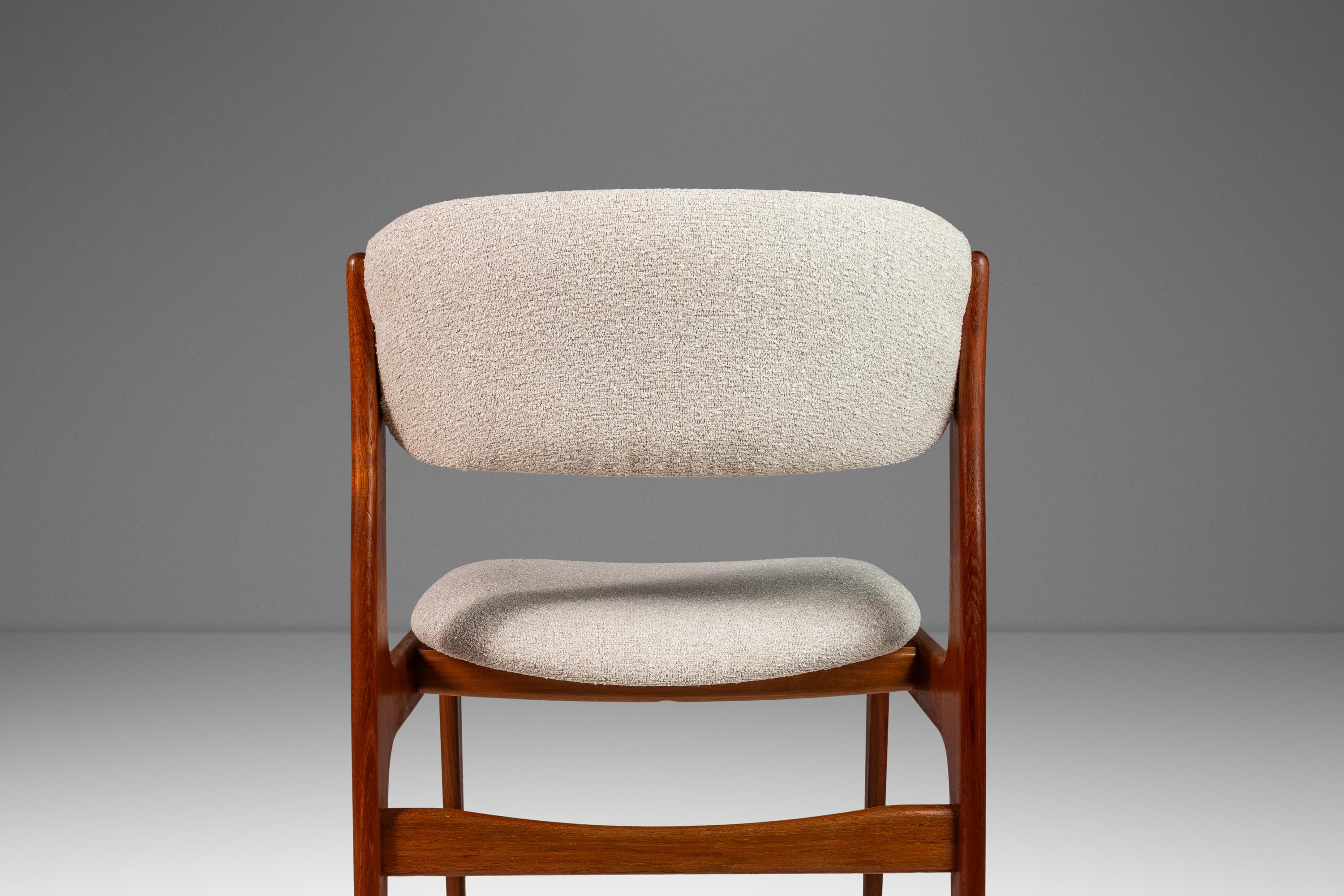 Fabric Set of Eight (8) Danish Modern Dining Chairs in Teak by Benny Linden, c. 1970's