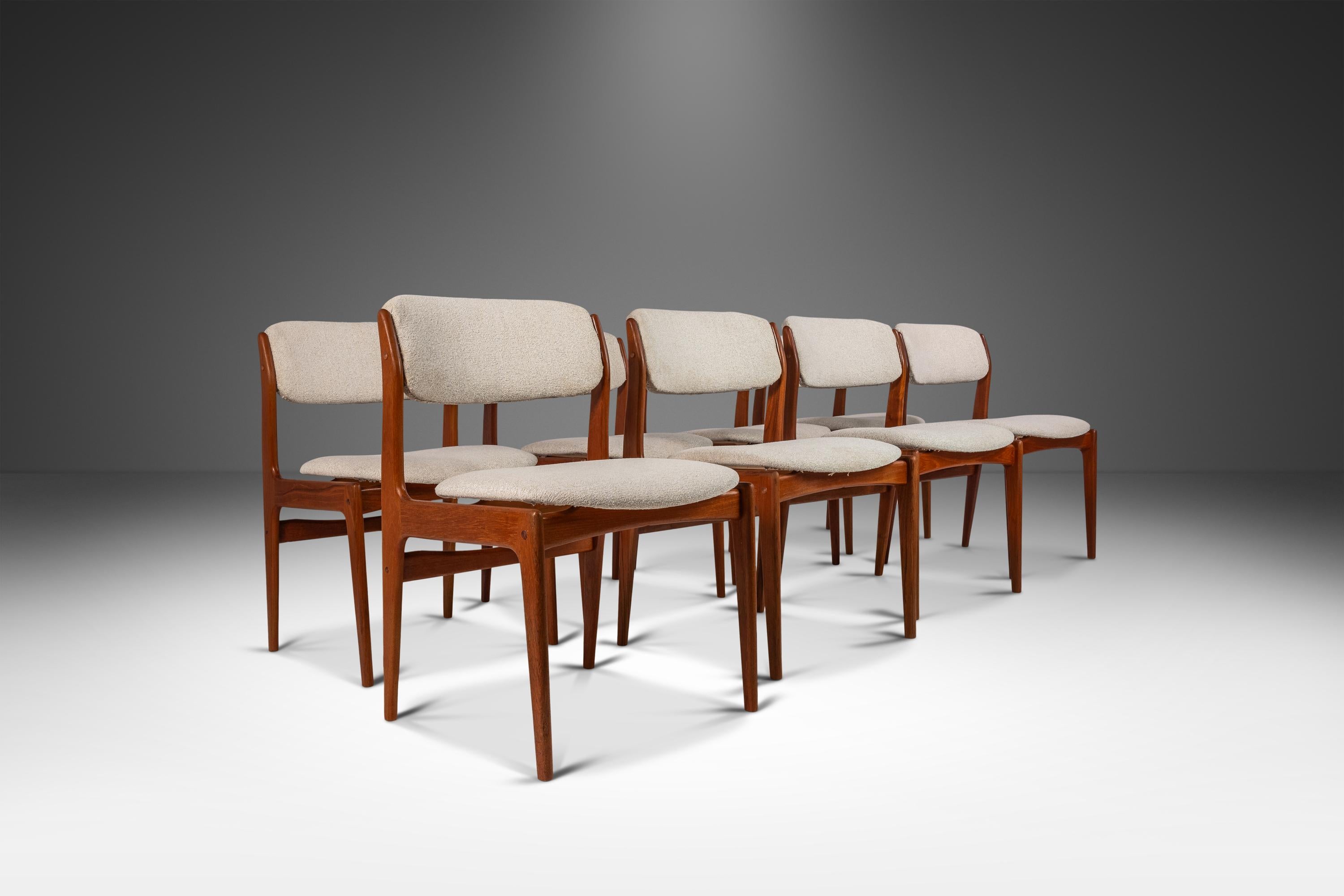 Set of Eight (8) Danish Modern Dining Chairs in Teak by Benny Linden, c. 1970's 3