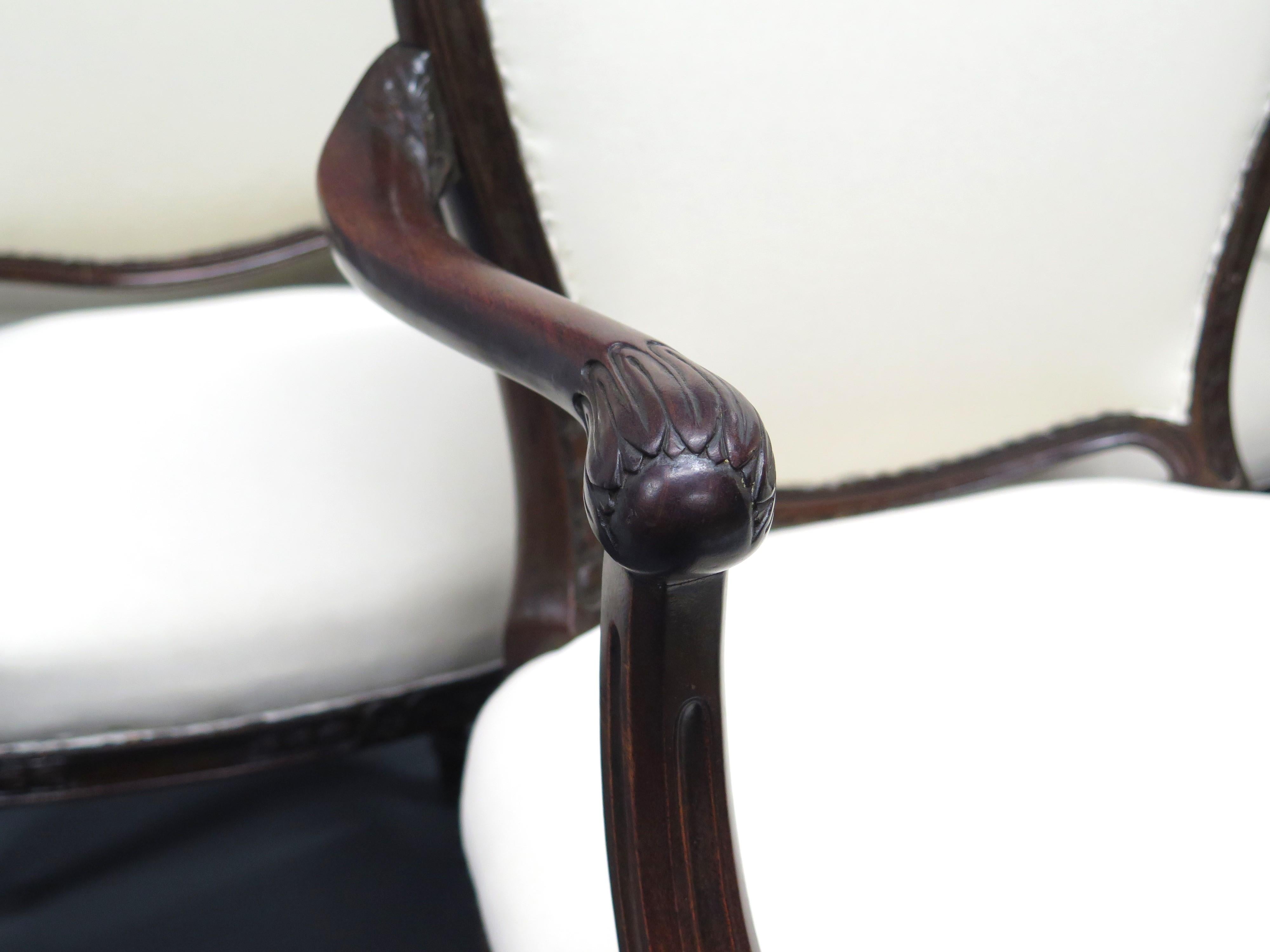 Set of Eight (8) George III Mahogany Dining Chairs For Sale 1