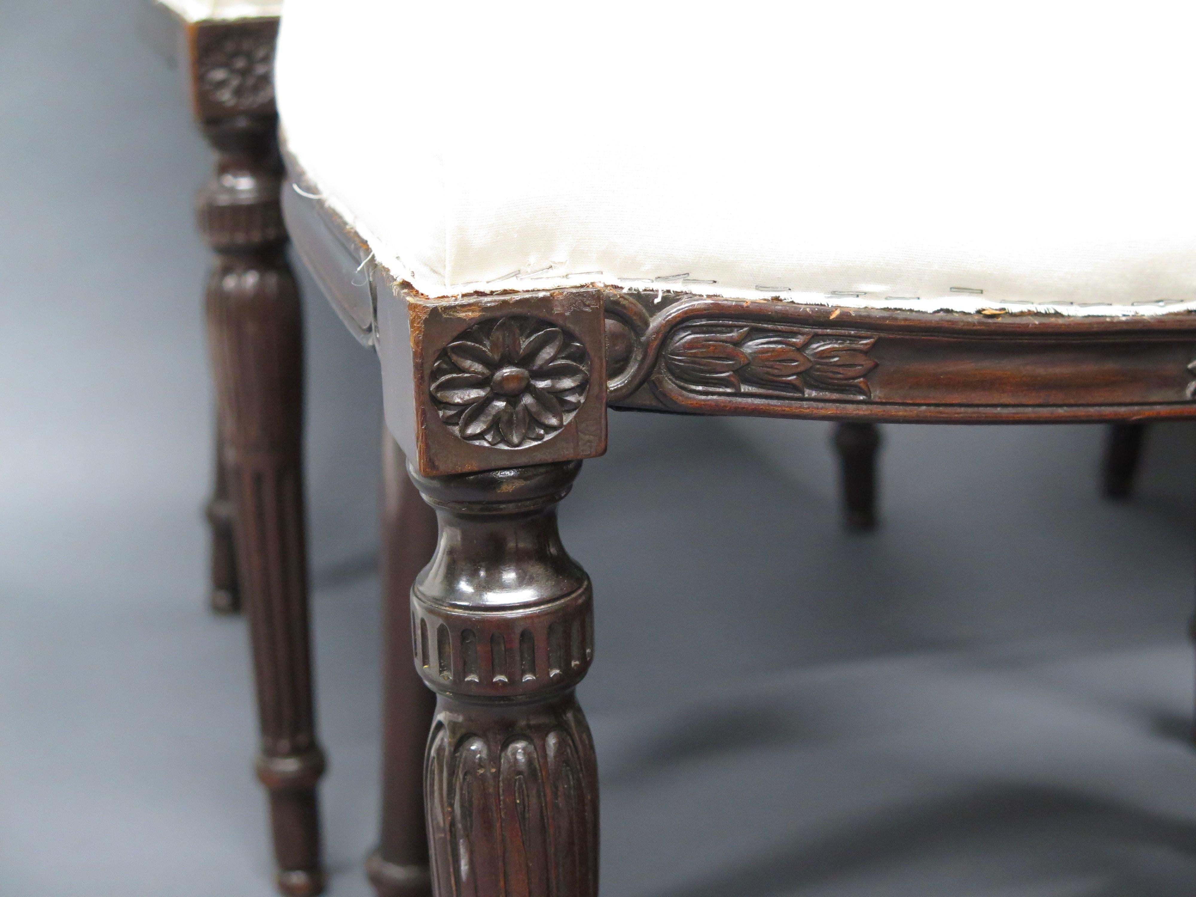 Set of Eight (8) George III Mahogany Dining Chairs For Sale 2