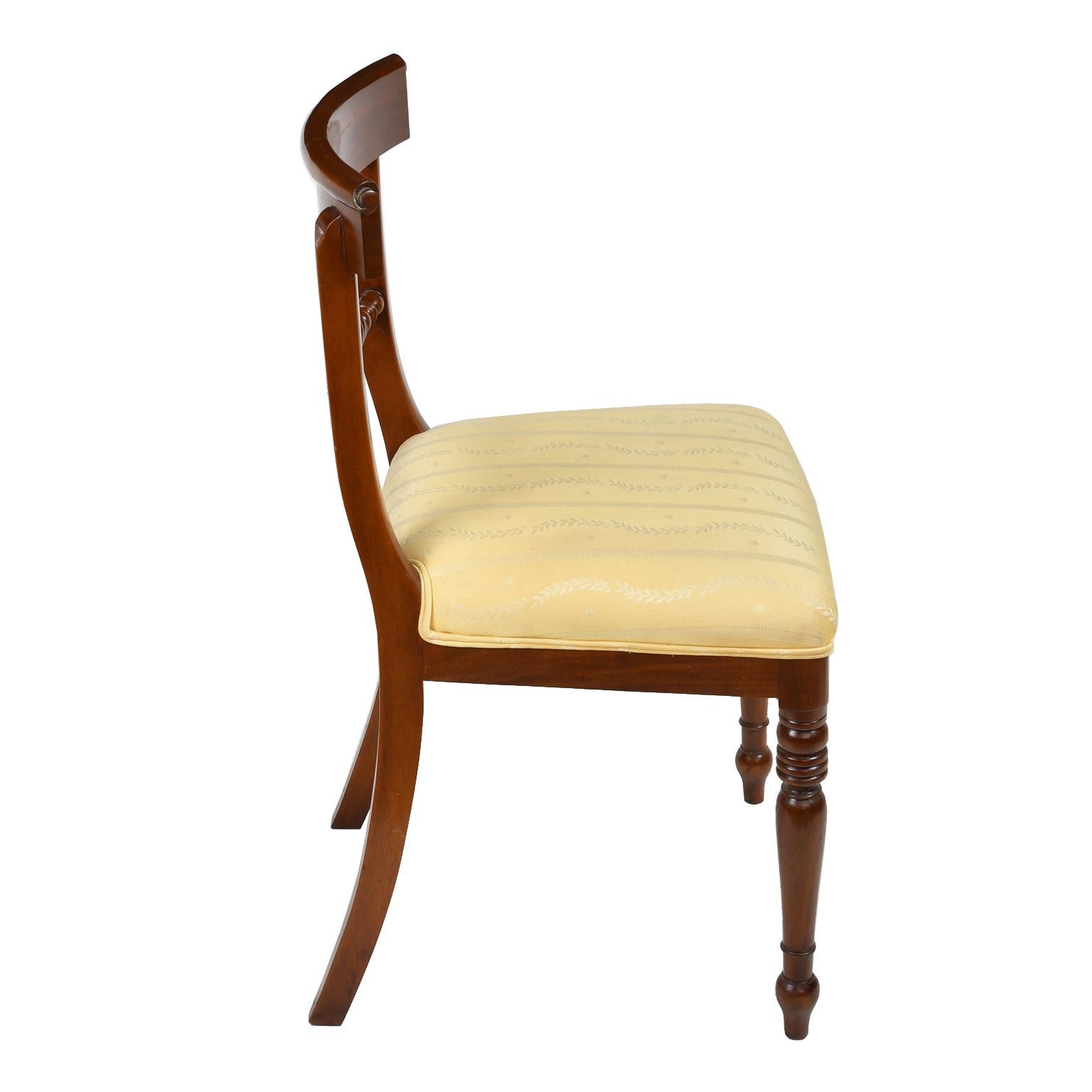 Set of Eight '8' Regency Style Dining Chairs in Mahogany with Upholstered Seat 1