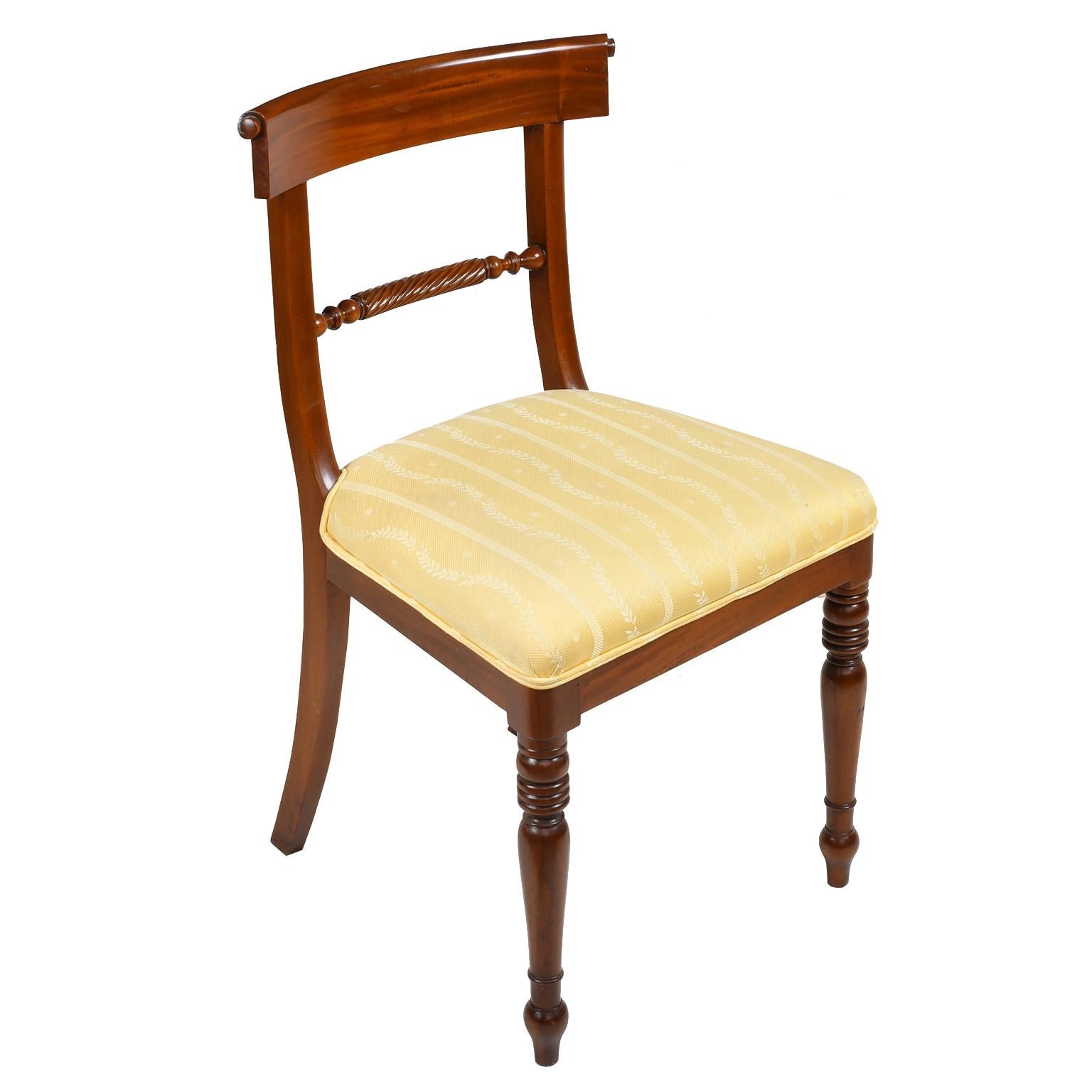 Set of Eight '8' Regency Style Dining Chairs in Mahogany with Upholstered Seat 2