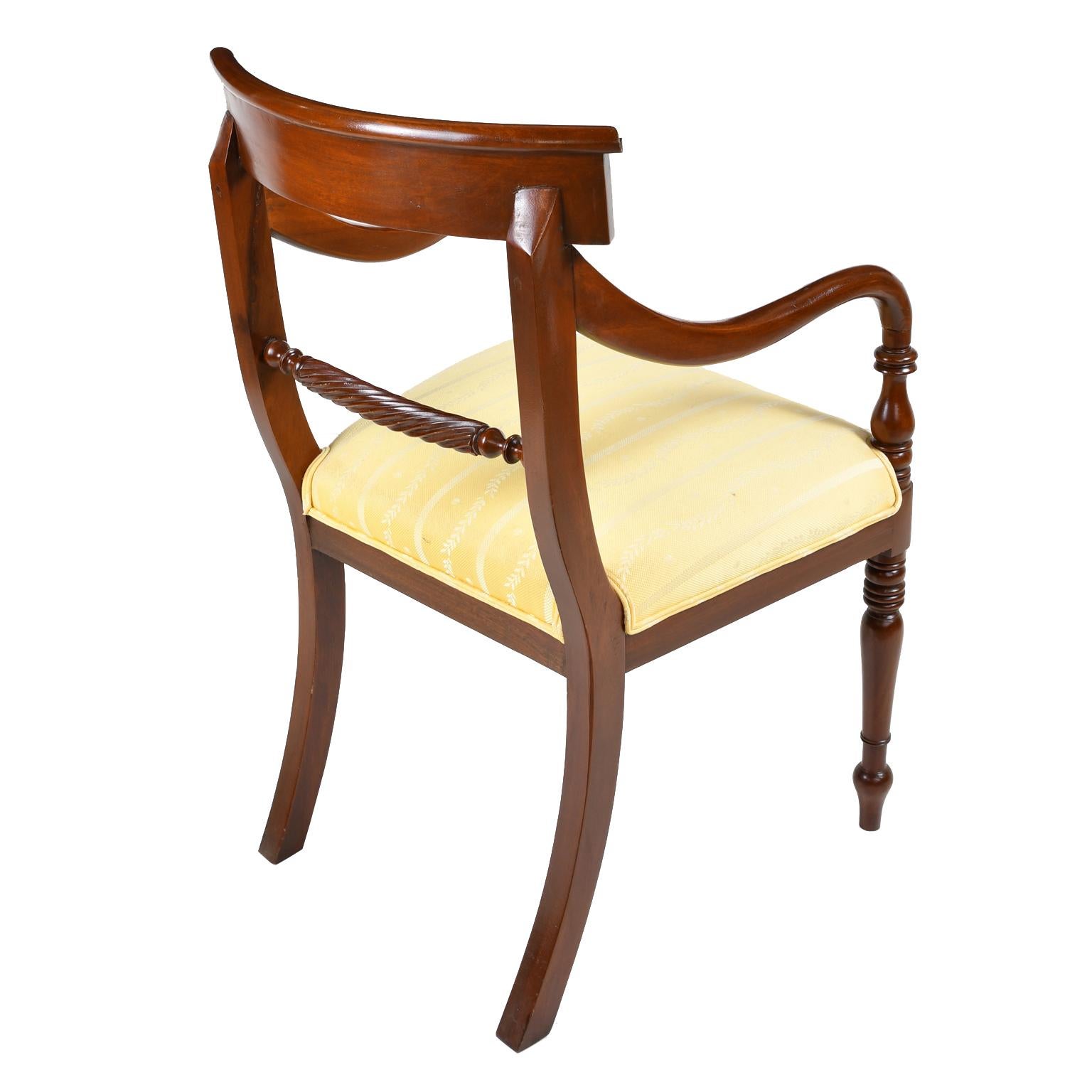 Set of Eight '8' Regency Style Dining Chairs in Mahogany with Upholstered Seat 11