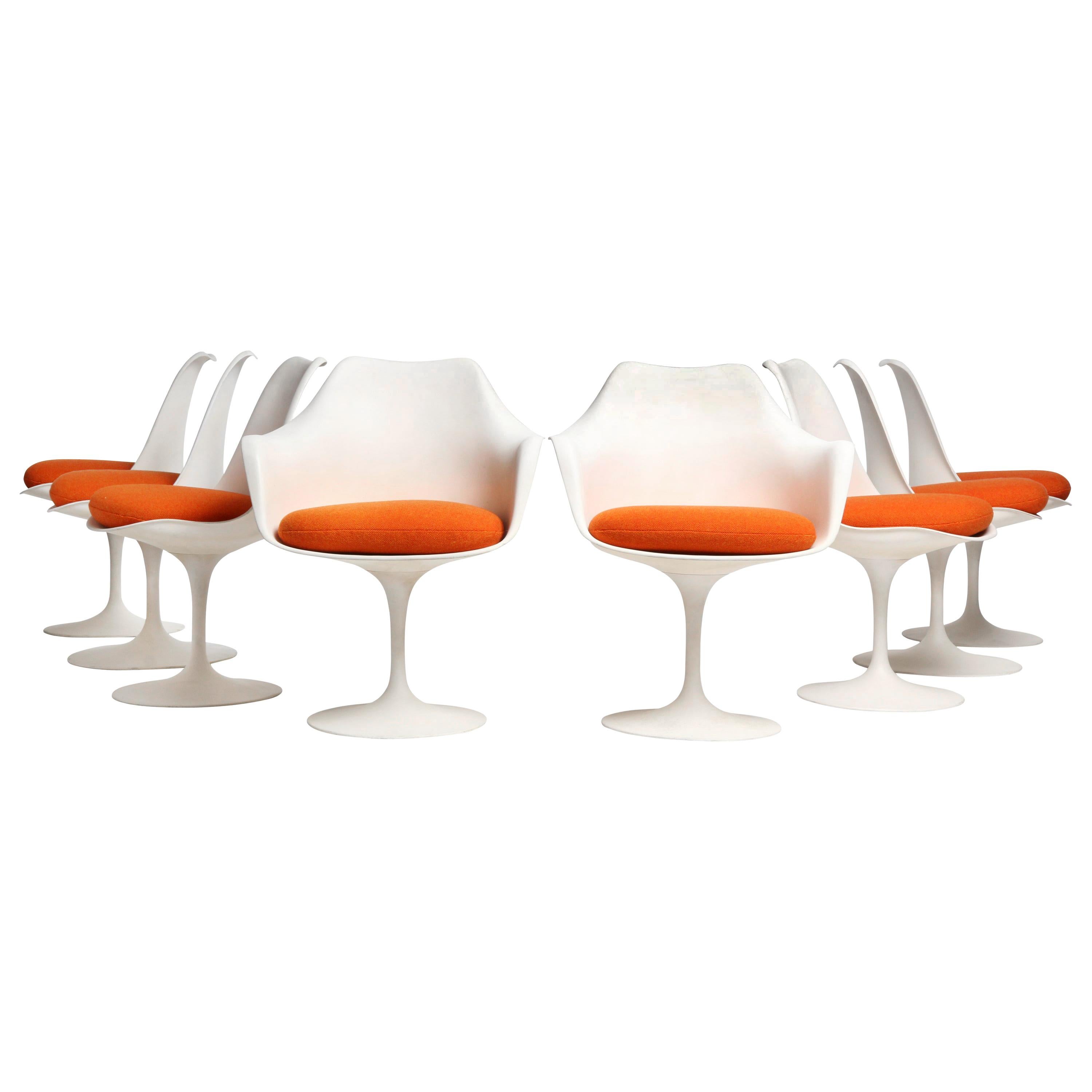 Set of Eight (8) Tulip Chairs by Eero Saarinen for Knoll For Sale