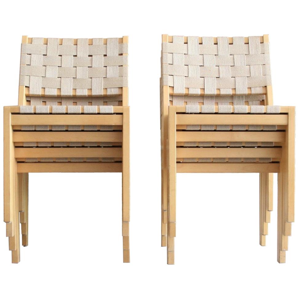 Set of Eight Alvar Aalto 615 Chairs for Artek, Finland