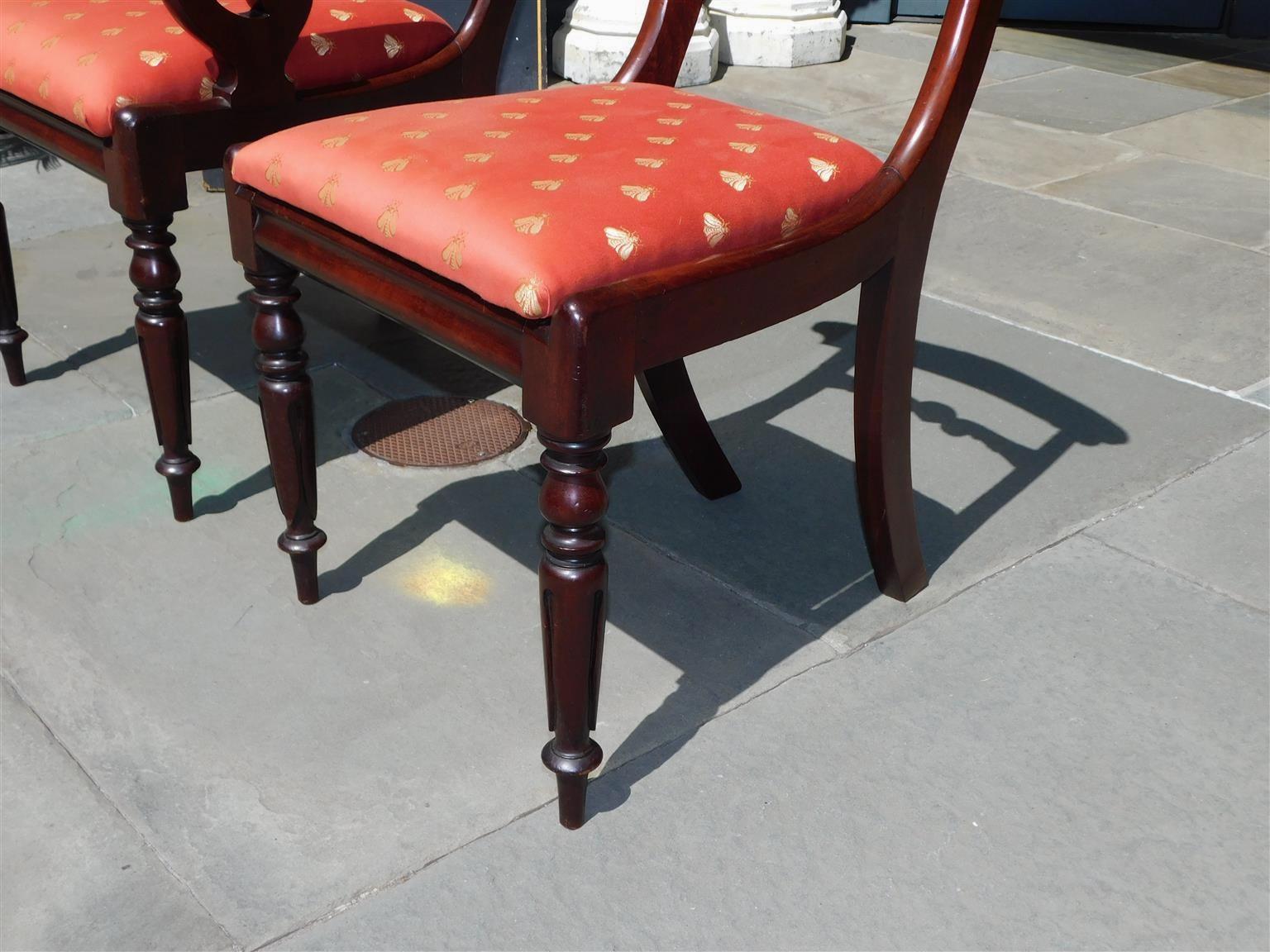 Set of Eight American Federal Mahogany Acanthus Carved Dining Chairs Circa 1820 4