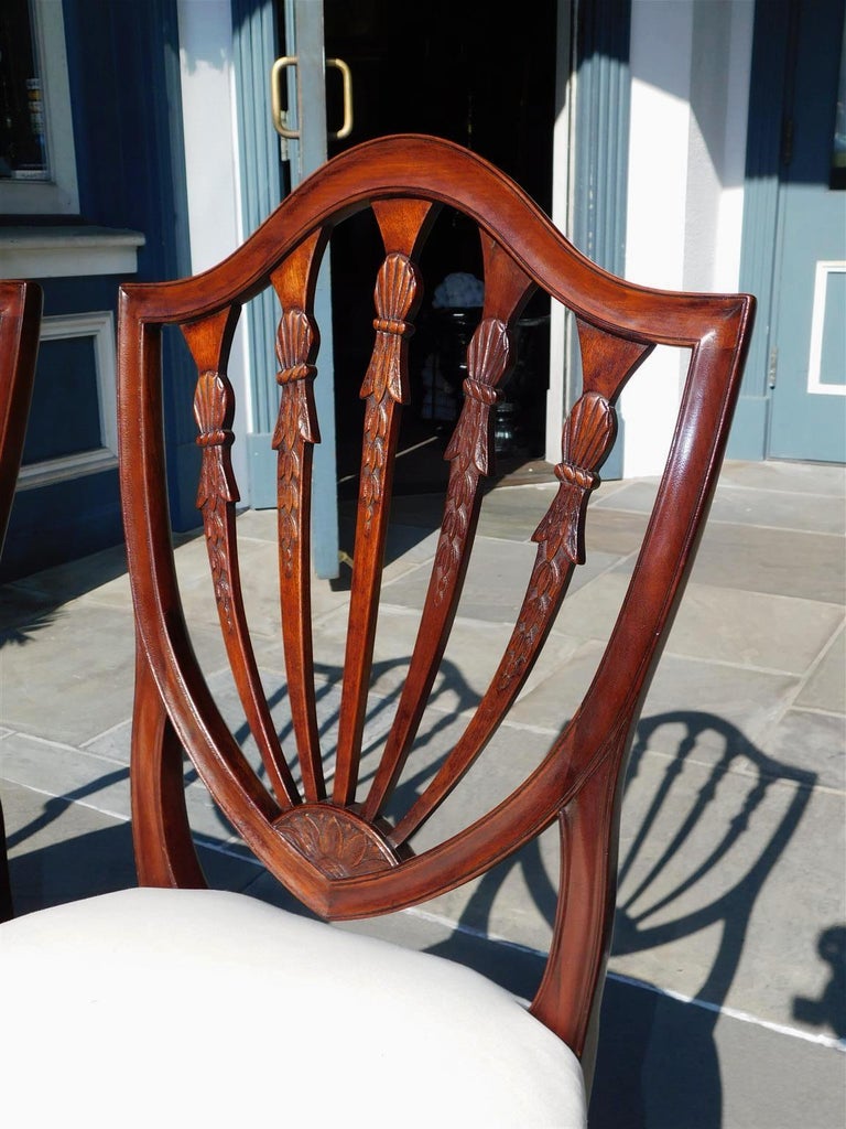 Set of Eight American Hepplewhite Mahogany Shield Back Dining Room ...