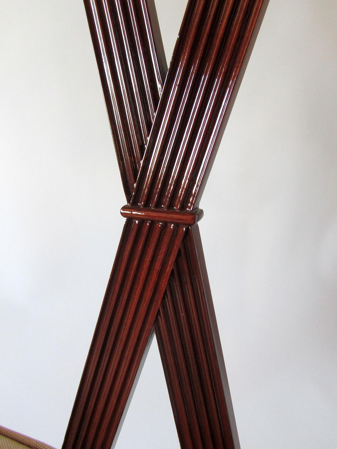 Set of Eight American Modern X-Back Dining Chairs by Tommi Parzinger In Excellent Condition In Hollywood, FL