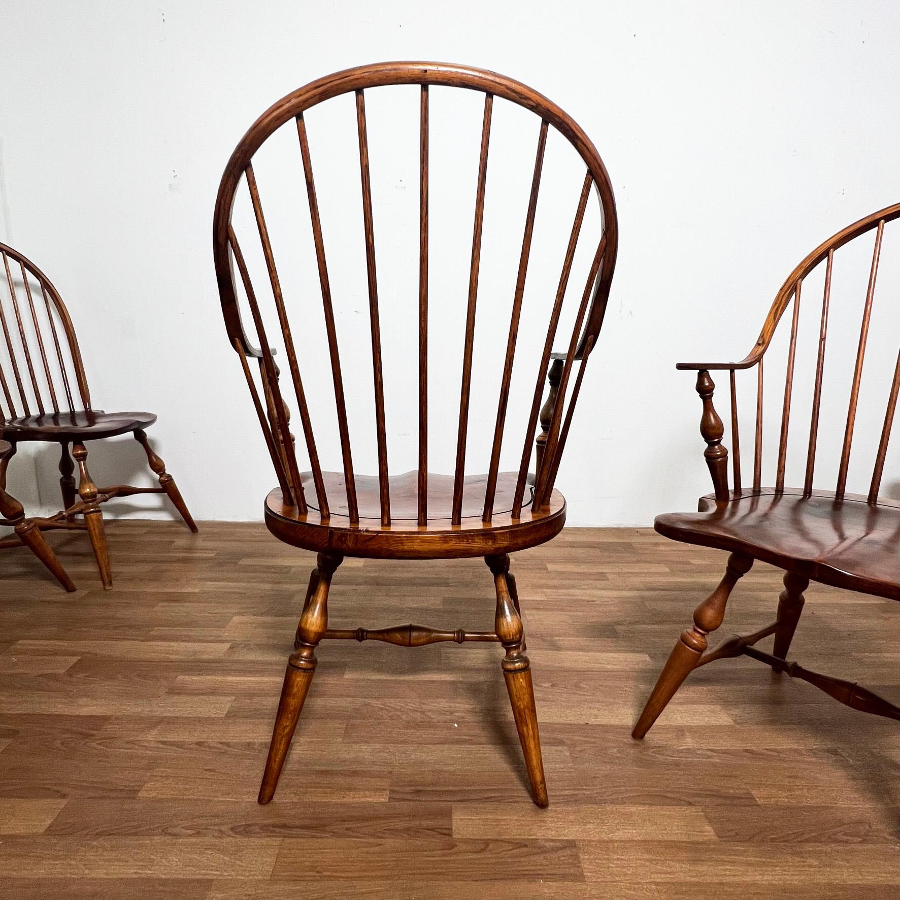 Set of Eight American Windsor Dining Chairs Circa Late 20th Century 2