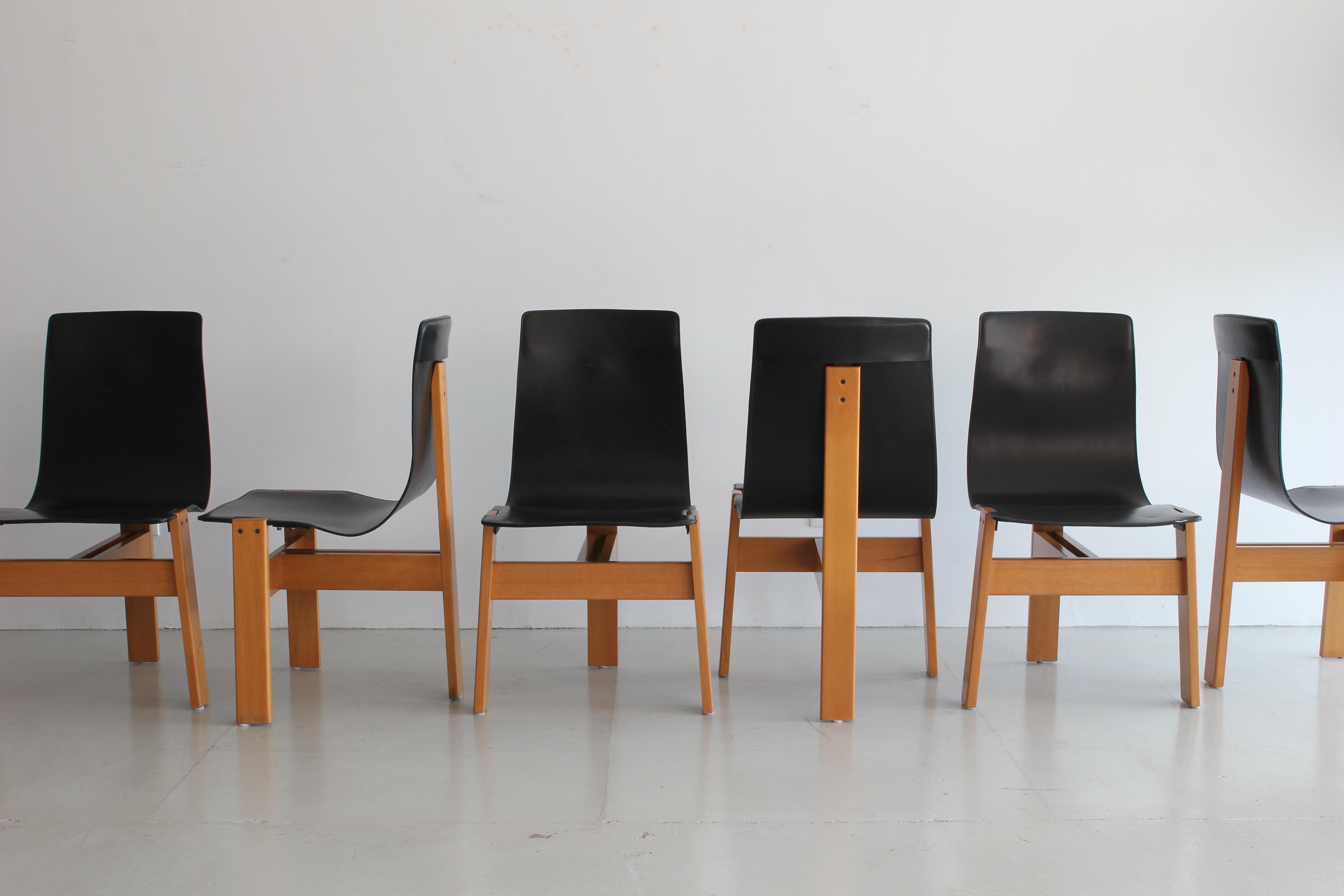 Italian Set of Eight Angelo Mangiarotti Chairs