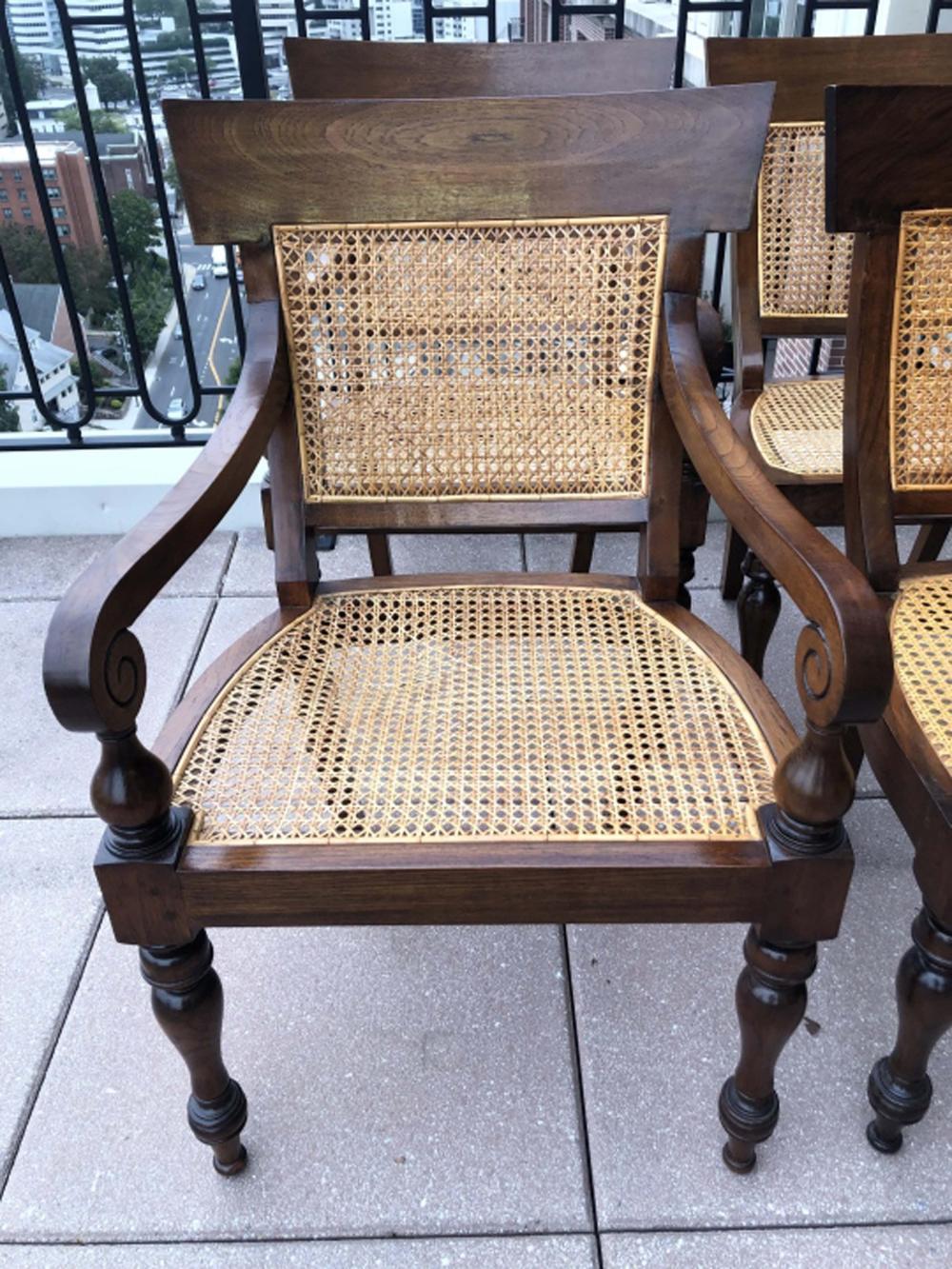 20th Century Set of Eight Anglo-Indian Rosewood Regency Dining Chairs