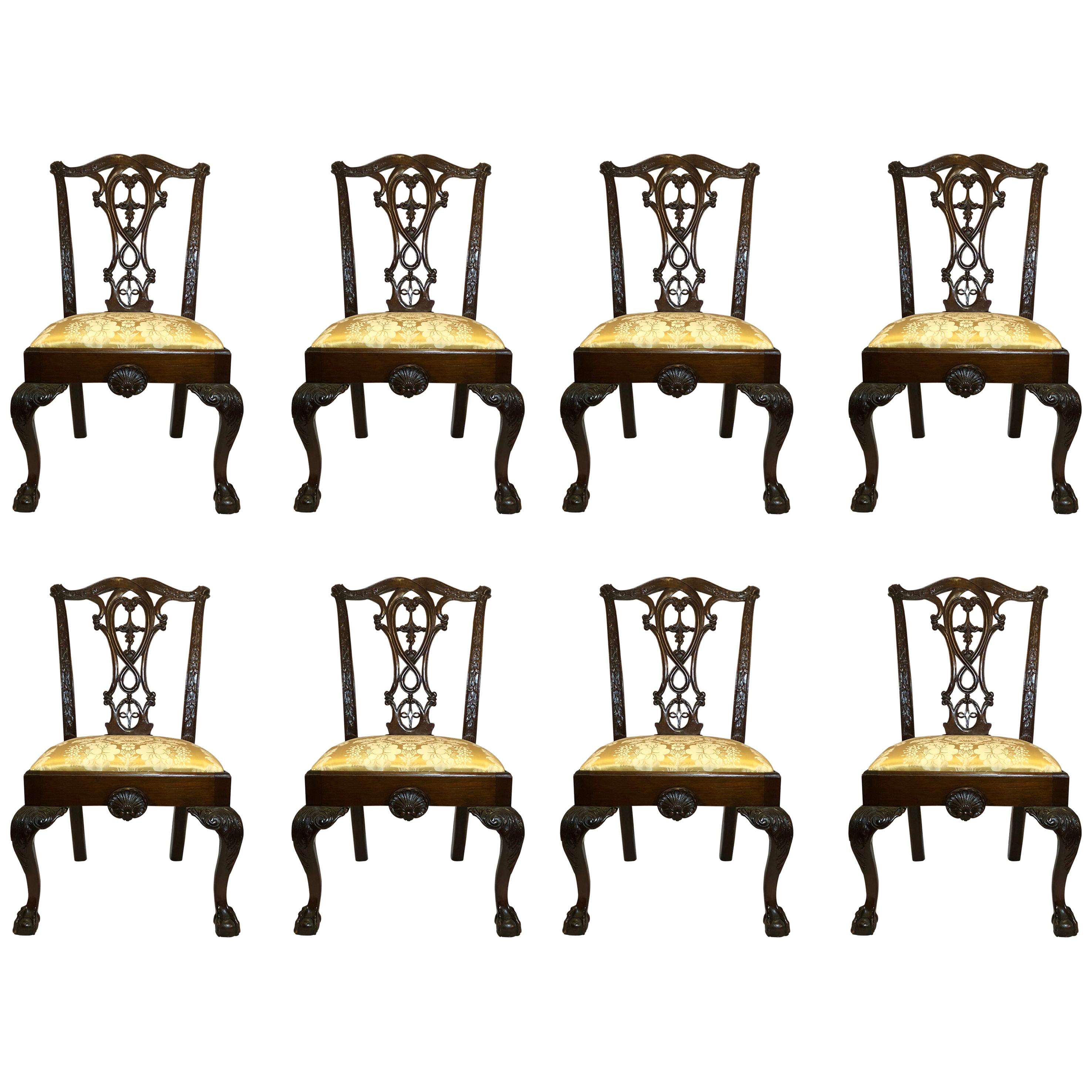 Set of Eight Antique English 19th Century Mahogany Dining Chairs
