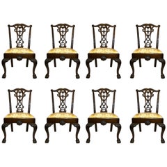 Set of Eight Antique English 19th Century Mahogany Dining Chairs