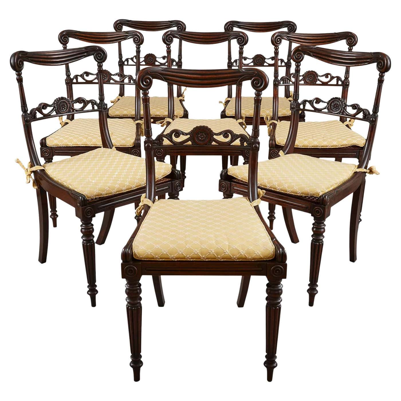 Set of Eight Antique English Late Victorian Chairs For Sale at 1stDibs