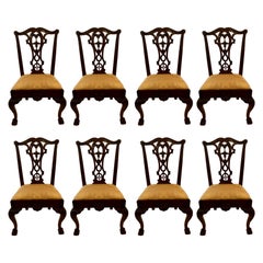 Ensemble de huit chaises de salle à manger anciennes en acajou de qualité, vers 1850-1860