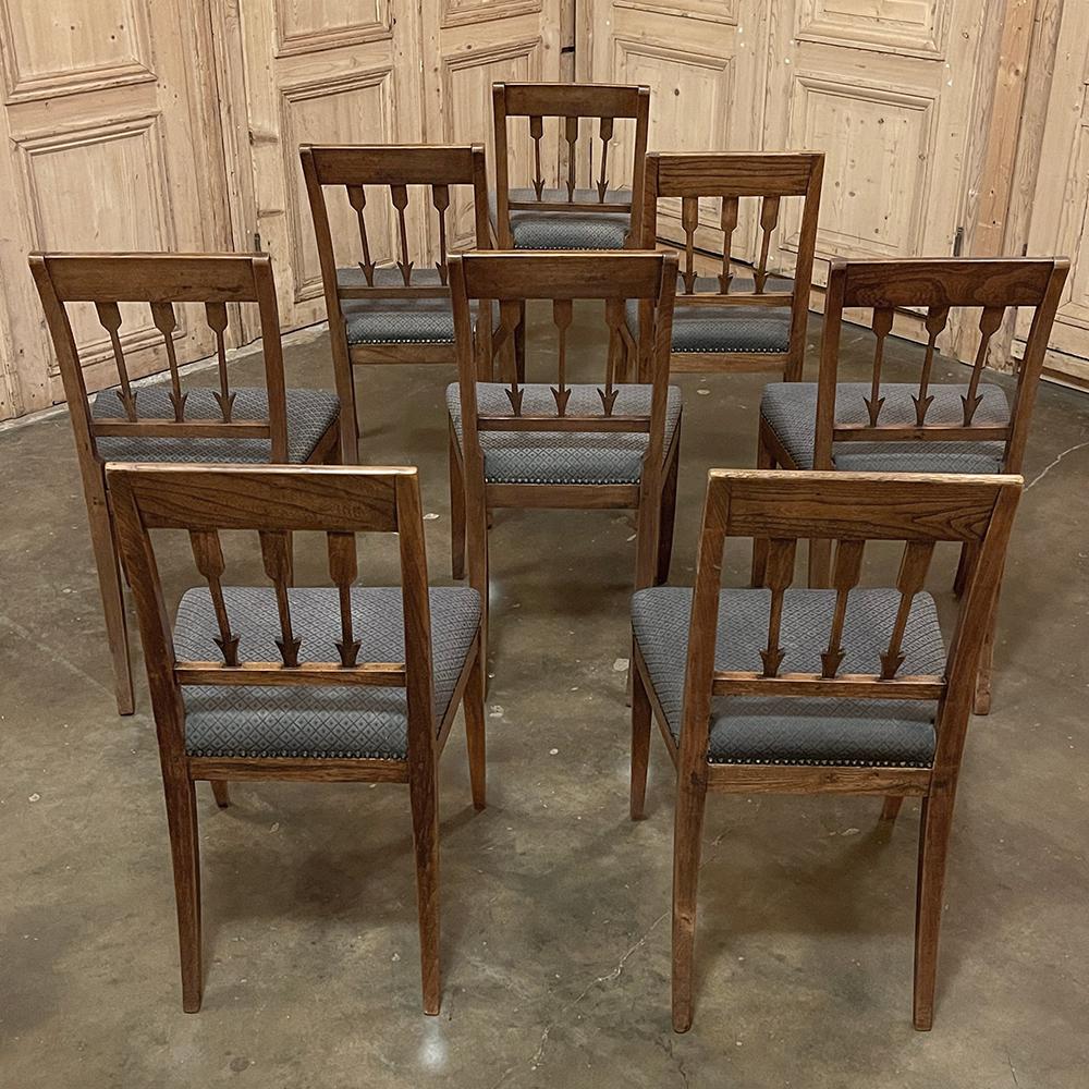 20th Century Set of Eight Antique French Directoire Dining Chairs For Sale