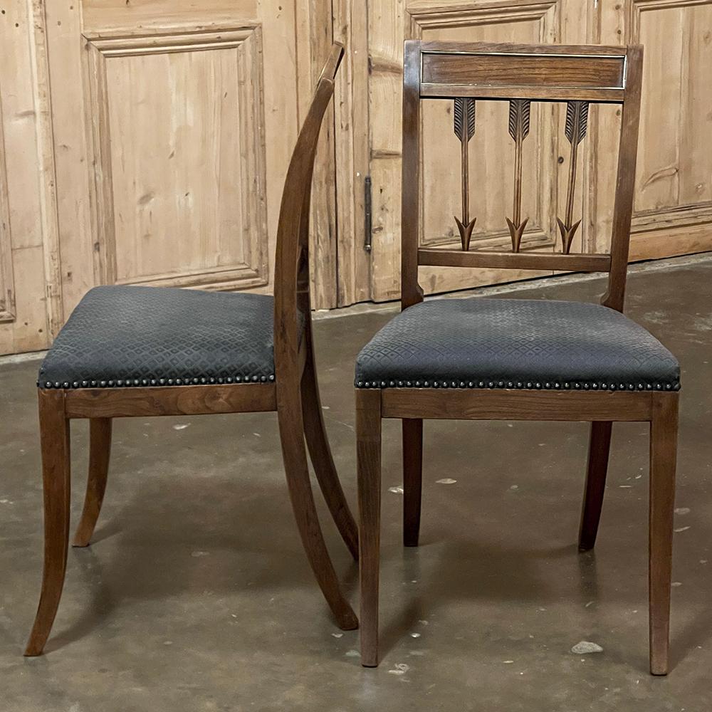 Set of Eight Antique French Directoire Dining Chairs For Sale 1