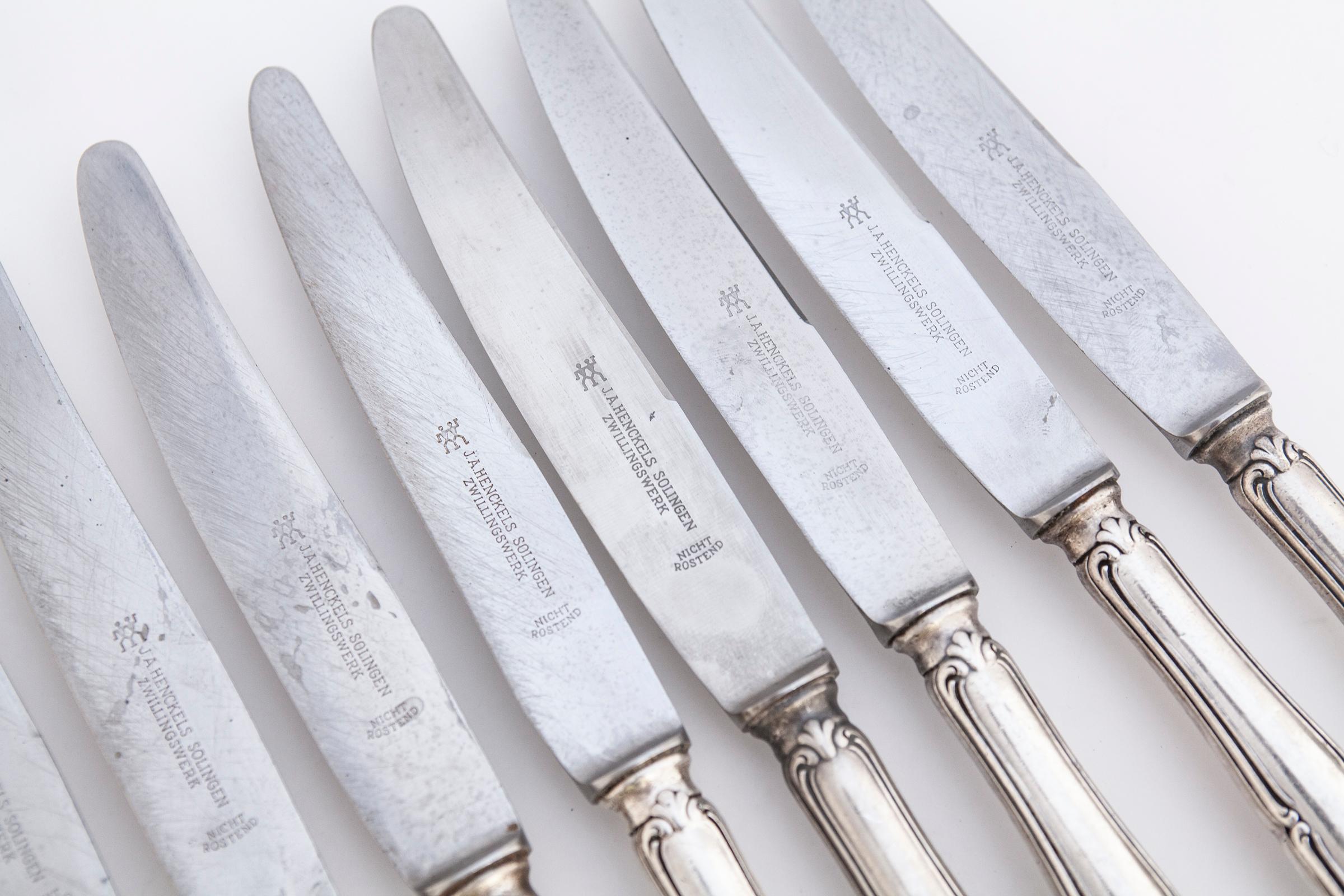French Provincial Set of Eight Antique German Dinner Knives For Sale