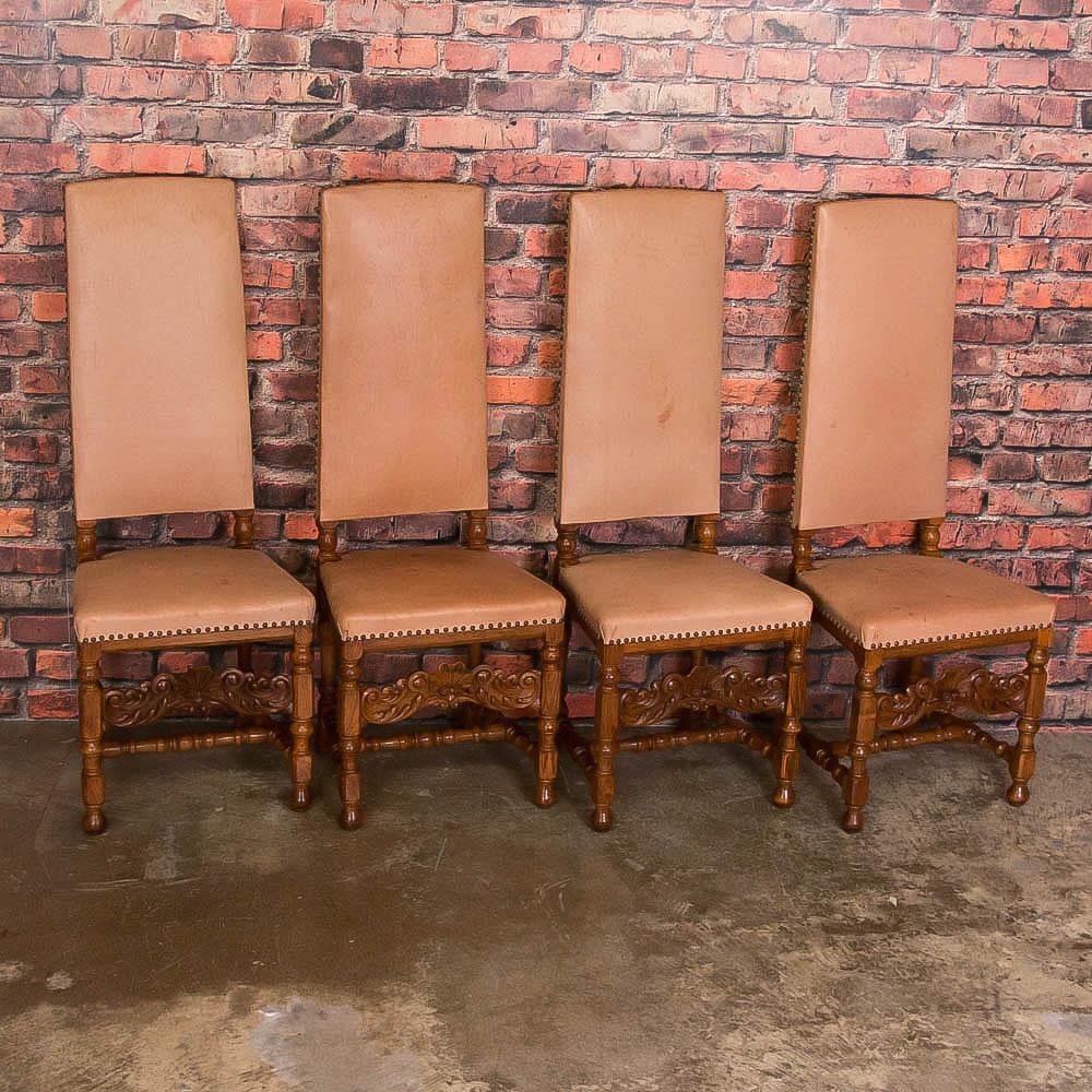 antique high back upholstered chairs