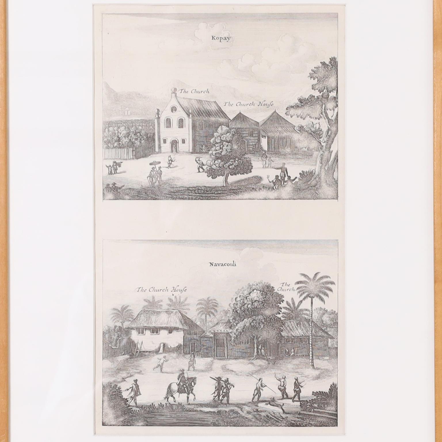 Dutch Set of Eight Antique Prints Depicting 17th Century Churches  For Sale