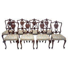 Set of Eight Antique Rococo Chairs, Around 1870, After Renovation