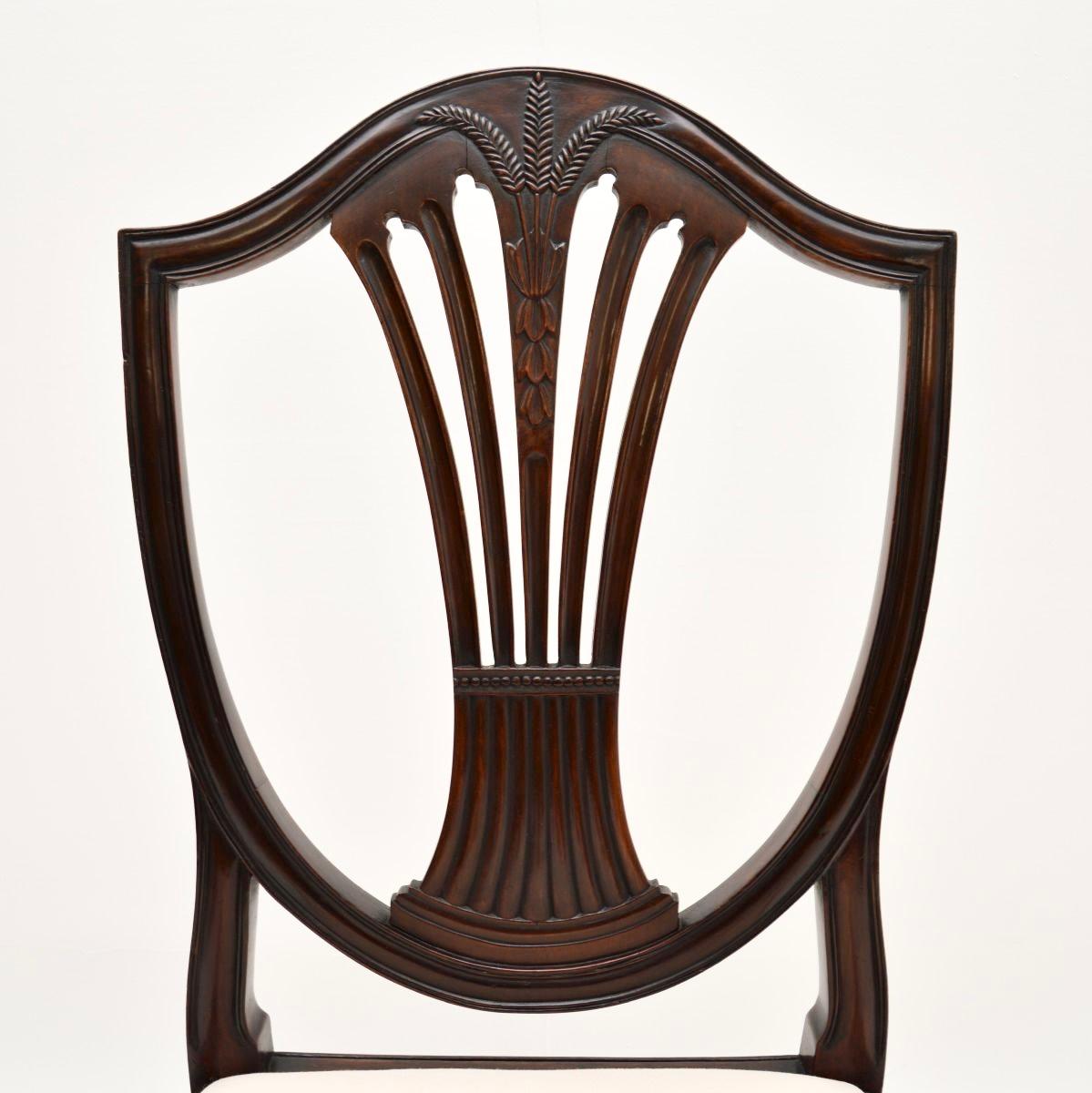 Set of Eight Antique Shield Back Dining Chairs 4