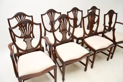 Set of Eight Antique Shield Back Dining Chairs