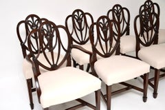 Set of Eight Antique Shield Back Dining Chairs