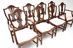 Set of Eight Antique Shield Back Dining Chairs