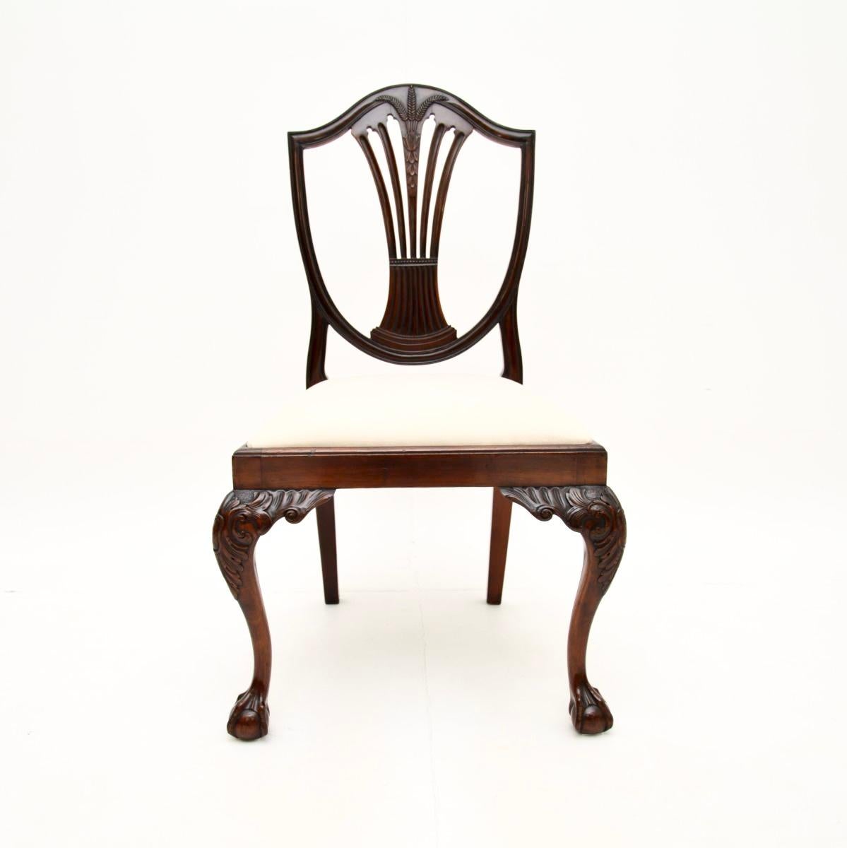 Set of Eight Antique Shield Back Dining Chairs 1